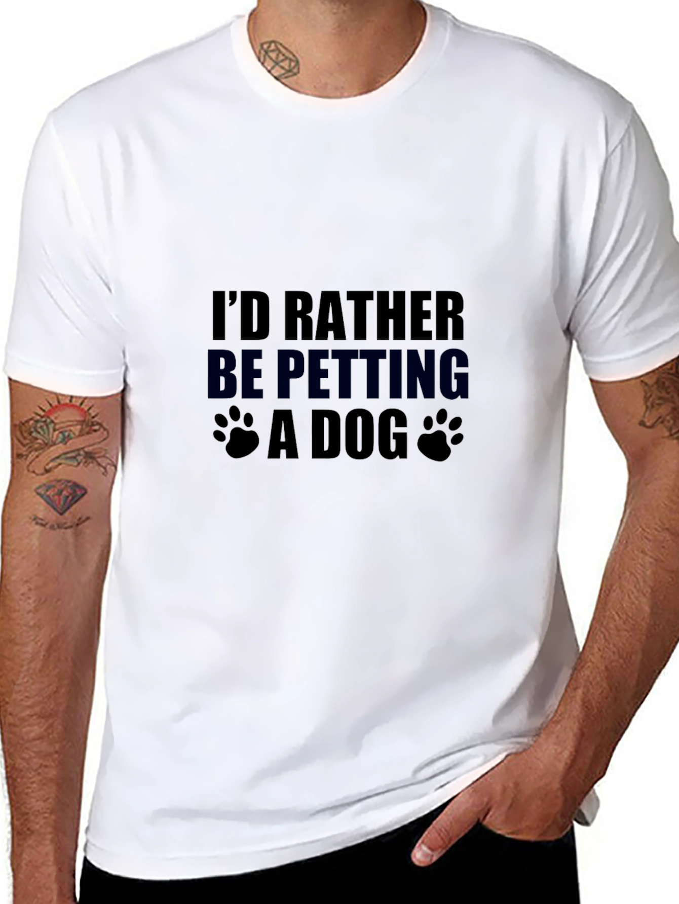 Id Rather Be Petting a Dog Graphic T-Shirt