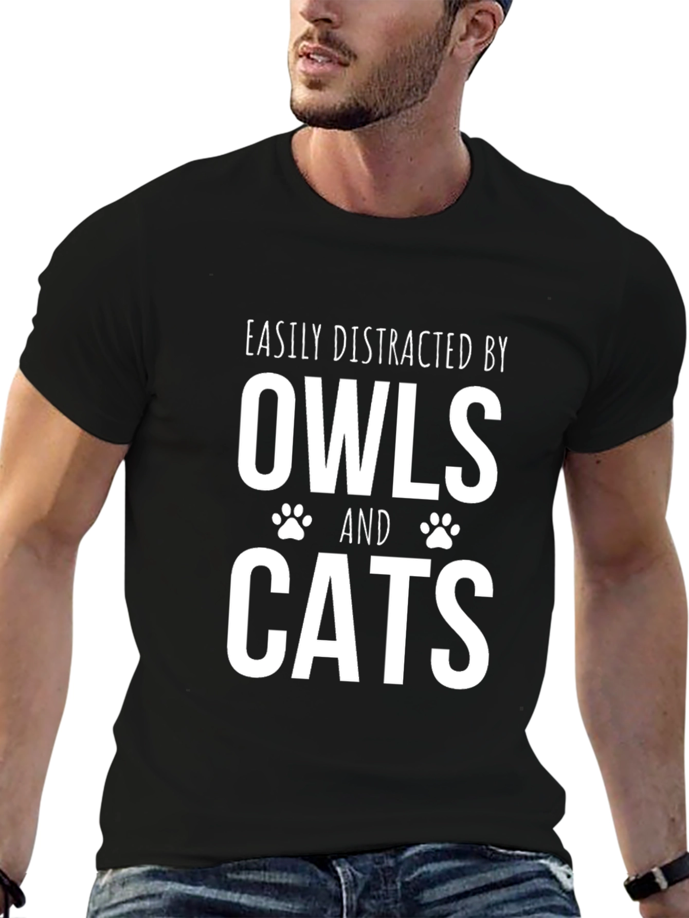 Easily Distracted By Owls and Cats T-Shirt