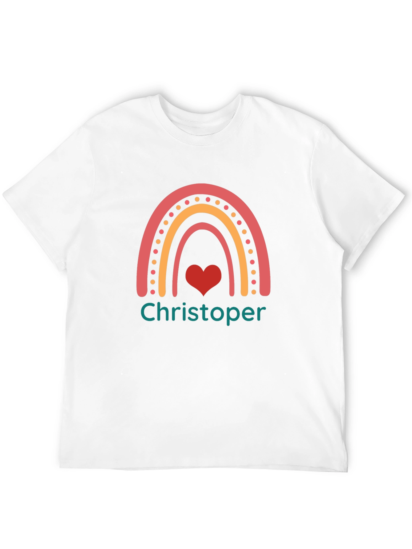 Personalized Rainbow Heart Name T-Shirt