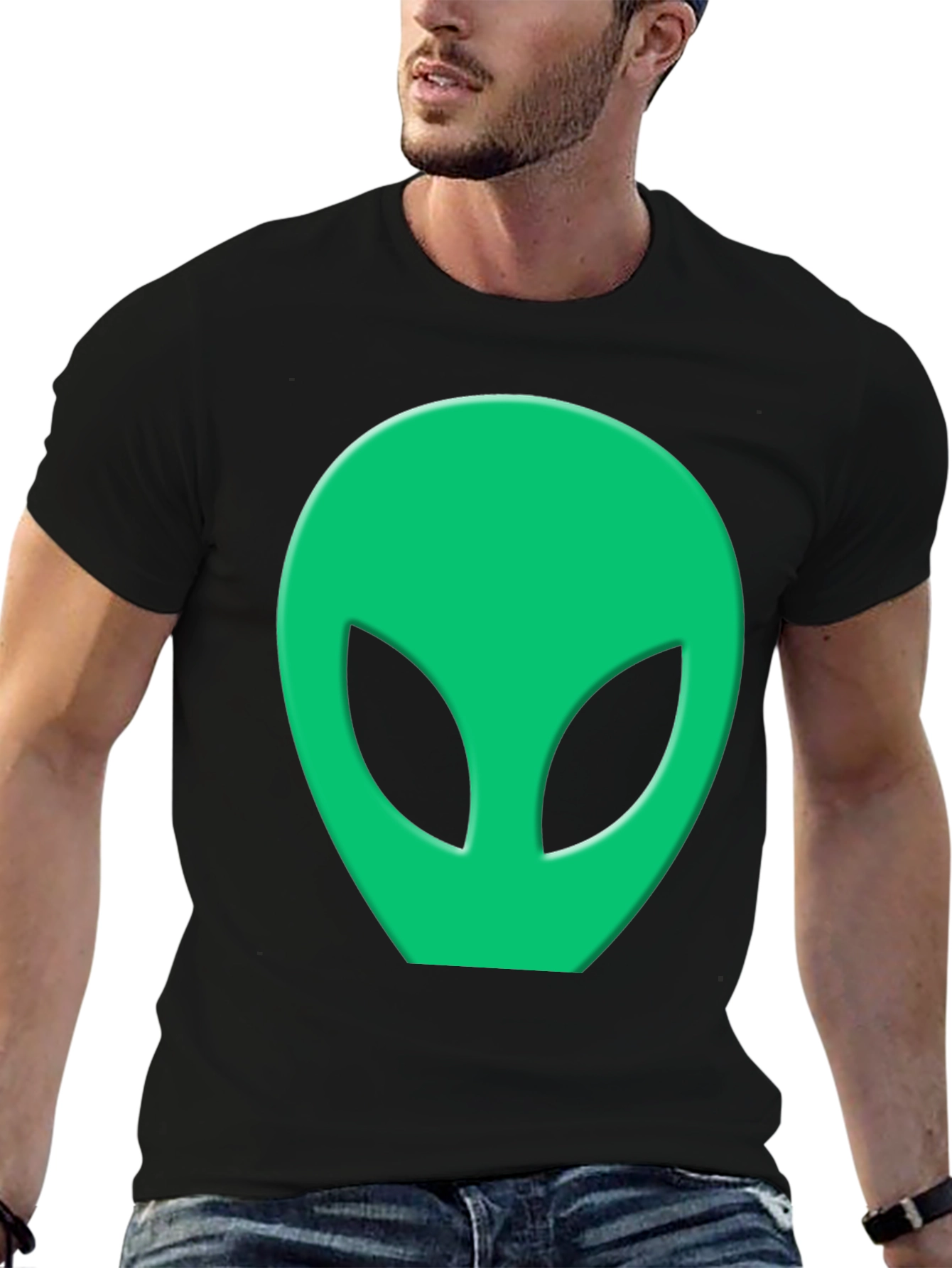 Alien Head Graphic Tee - Black T-Shirt