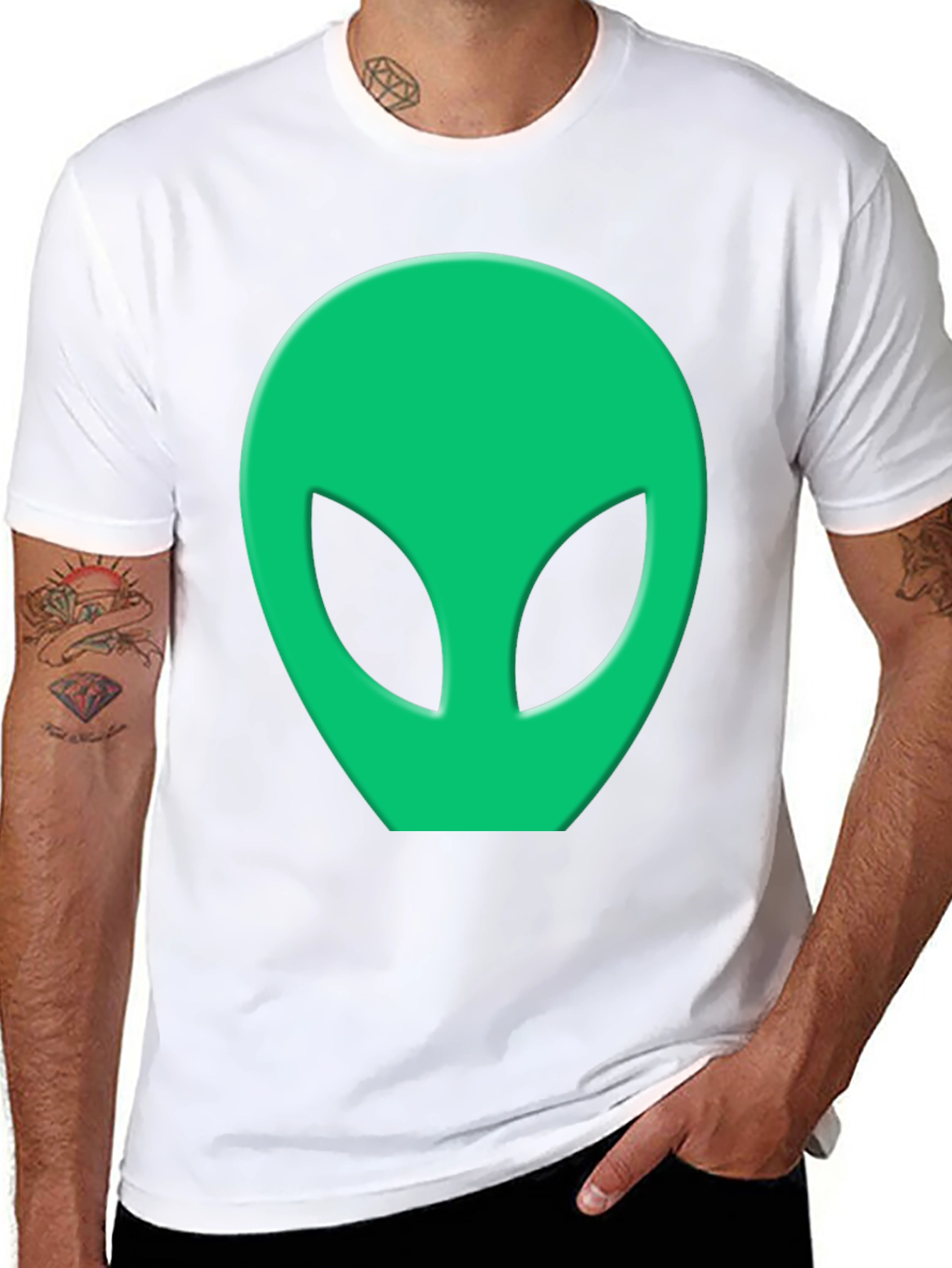 Alien Head Graphic Tee - Black T-Shirt