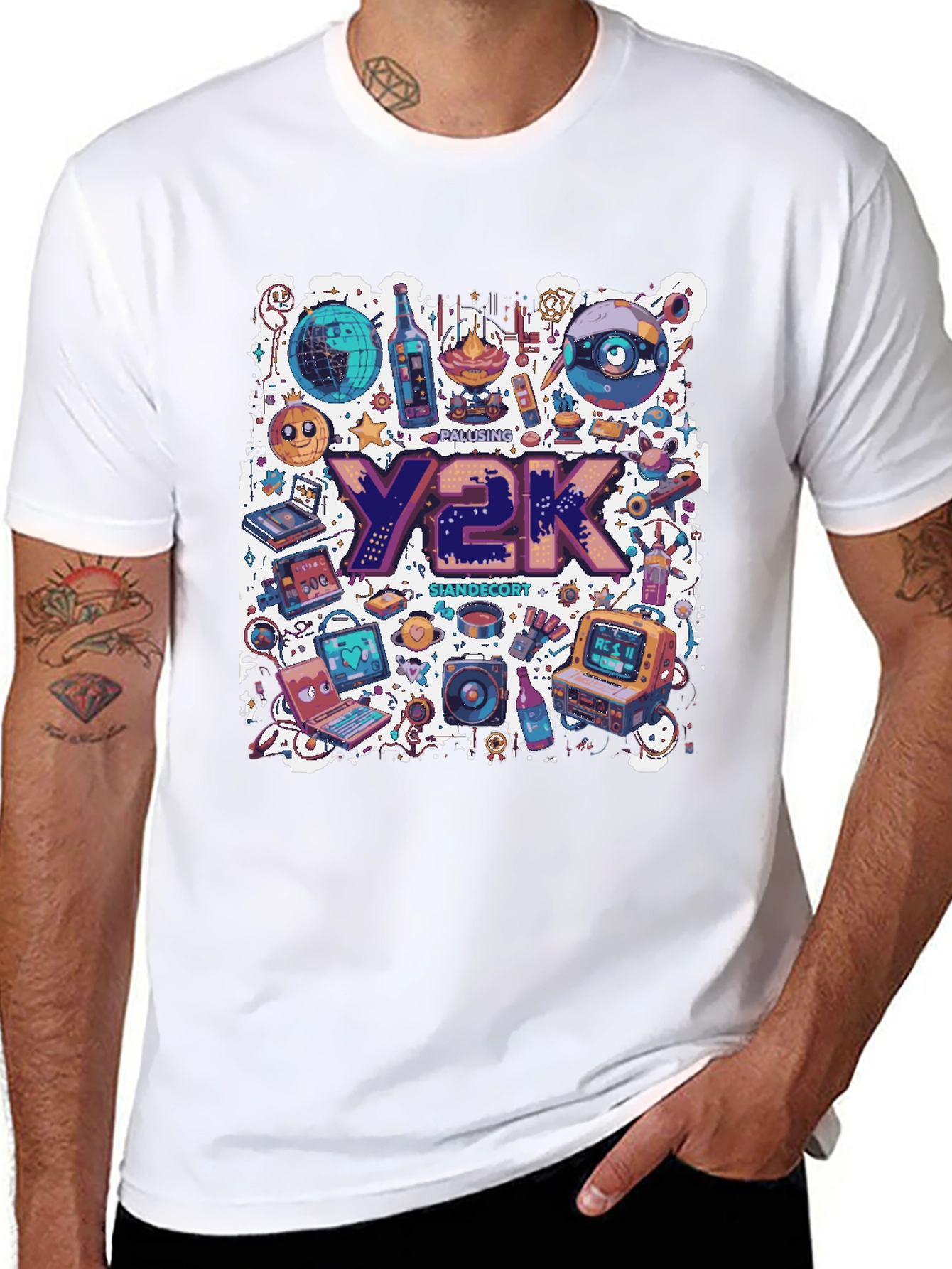 Y2K Themed Graphic Tee - Retro Style