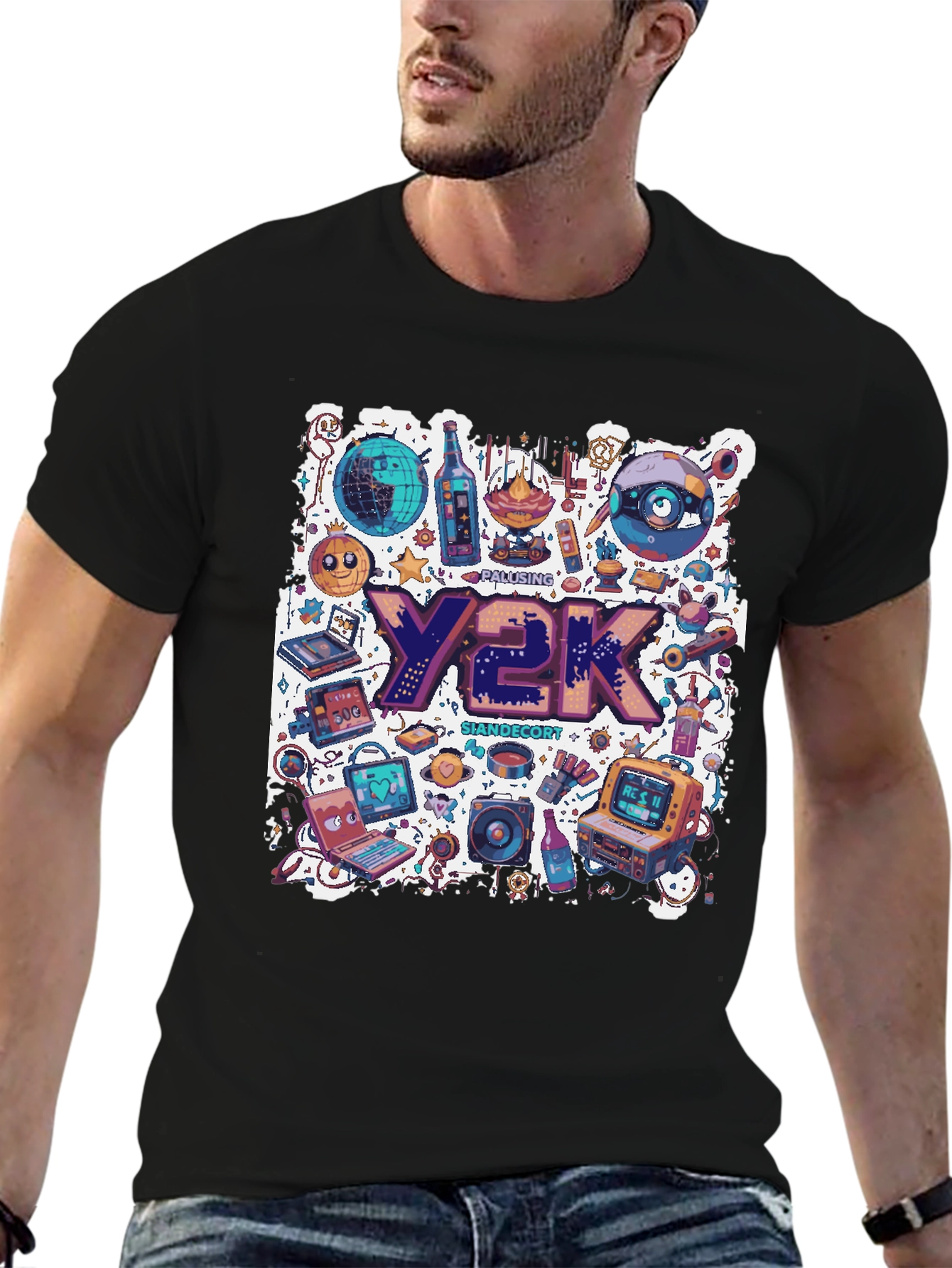 Y2K Themed Graphic Tee - Retro Style
