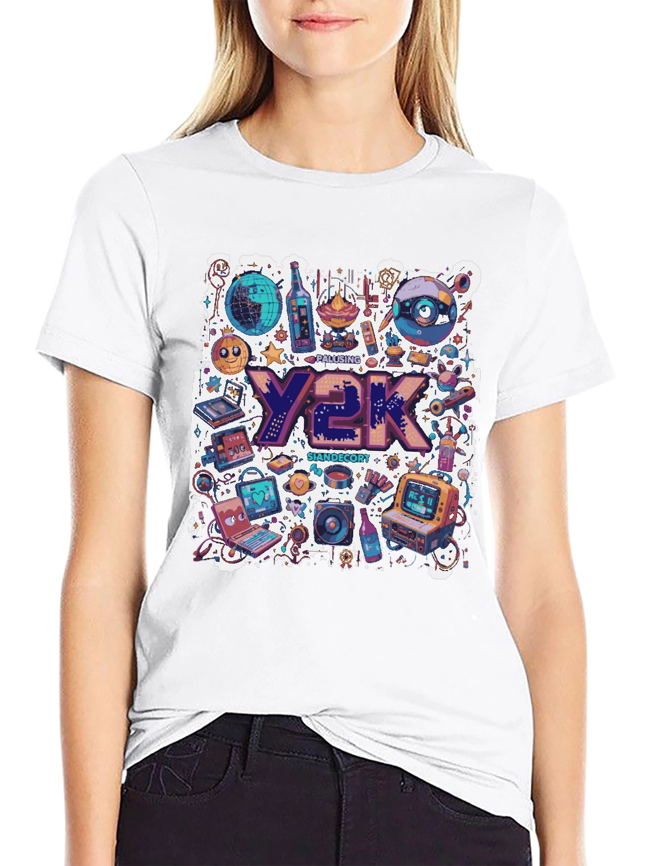 Y2K Themed Graphic Tee - Retro Style