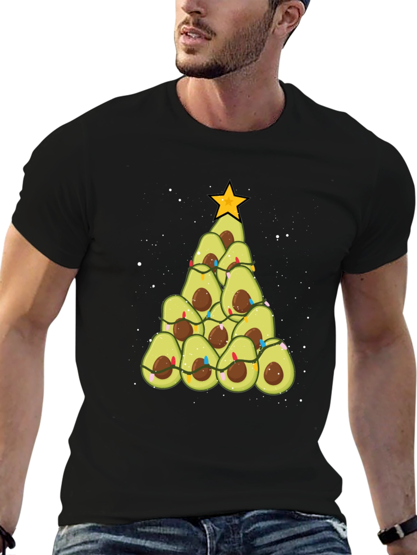 Avocado Christmas Tree Graphic Tee