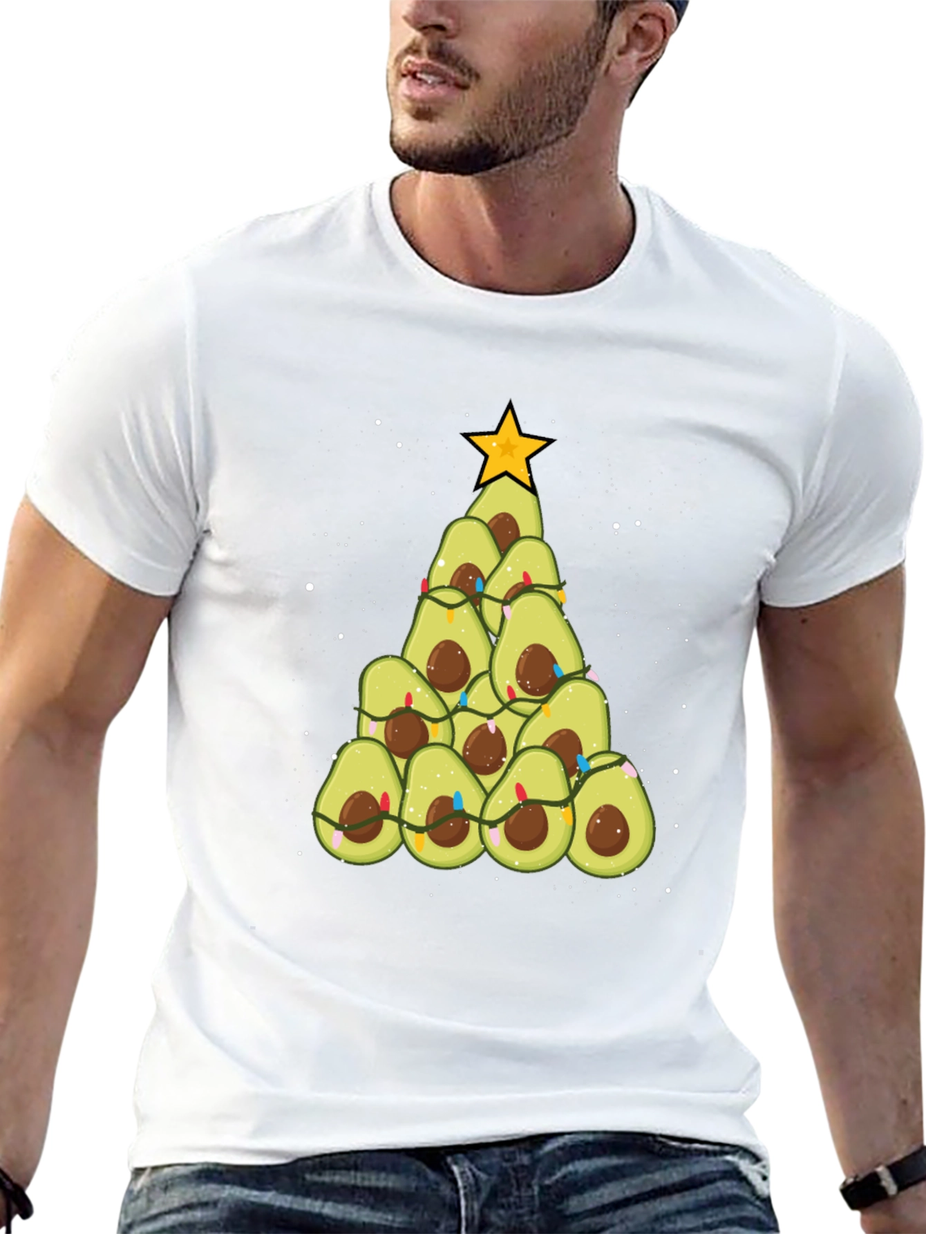 Avocado Christmas Tree Graphic Tee