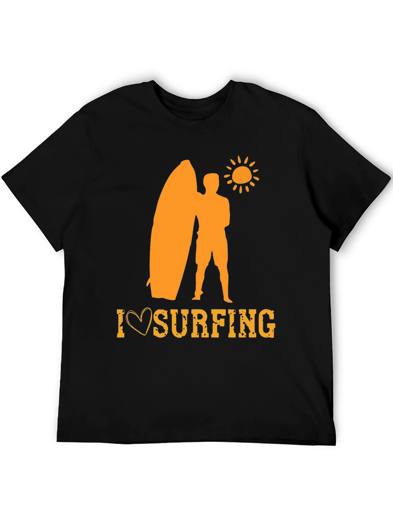 I Love Surfing Graphic Tee - Black