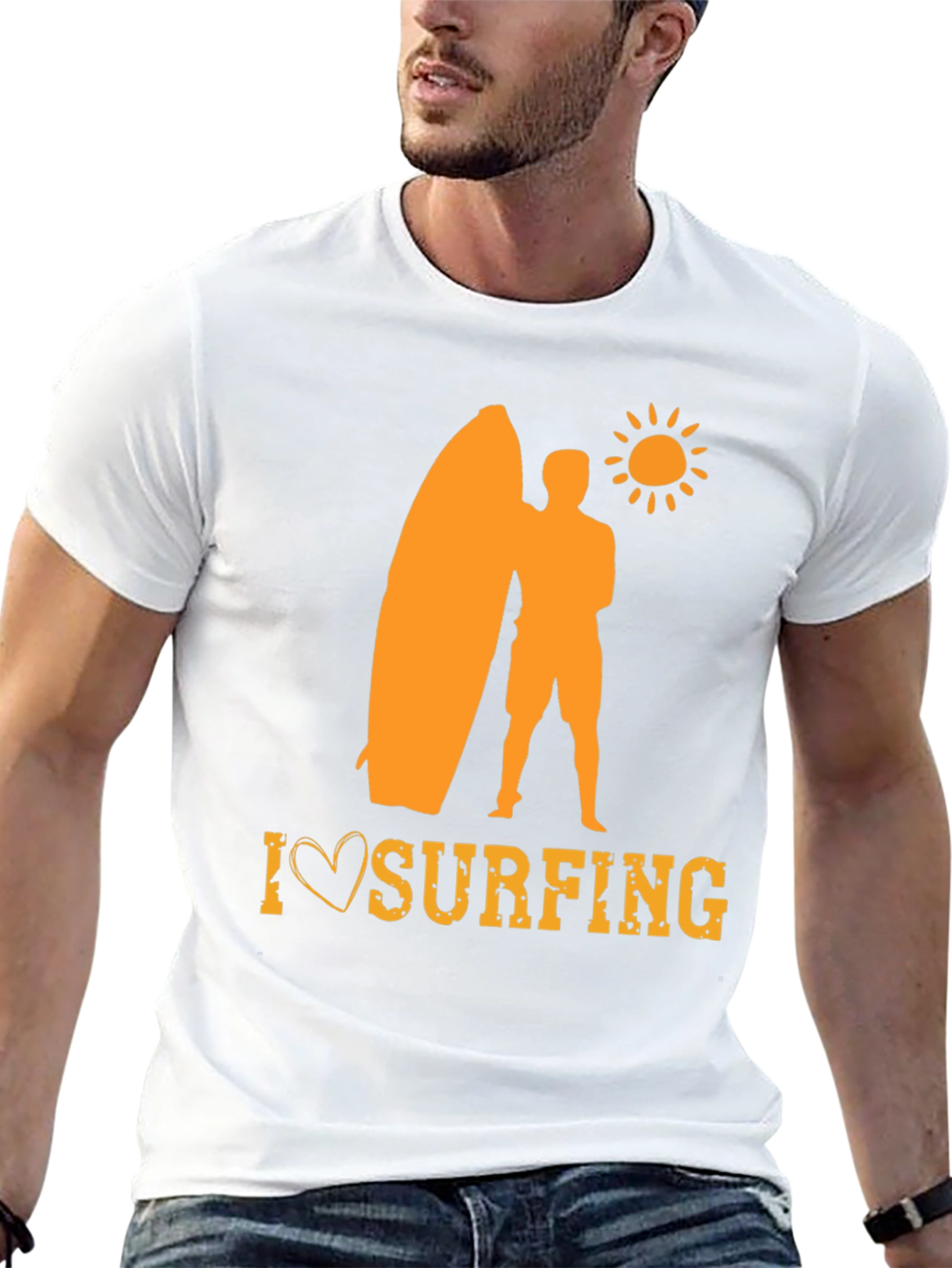 I Love Surfing Graphic Tee - Black