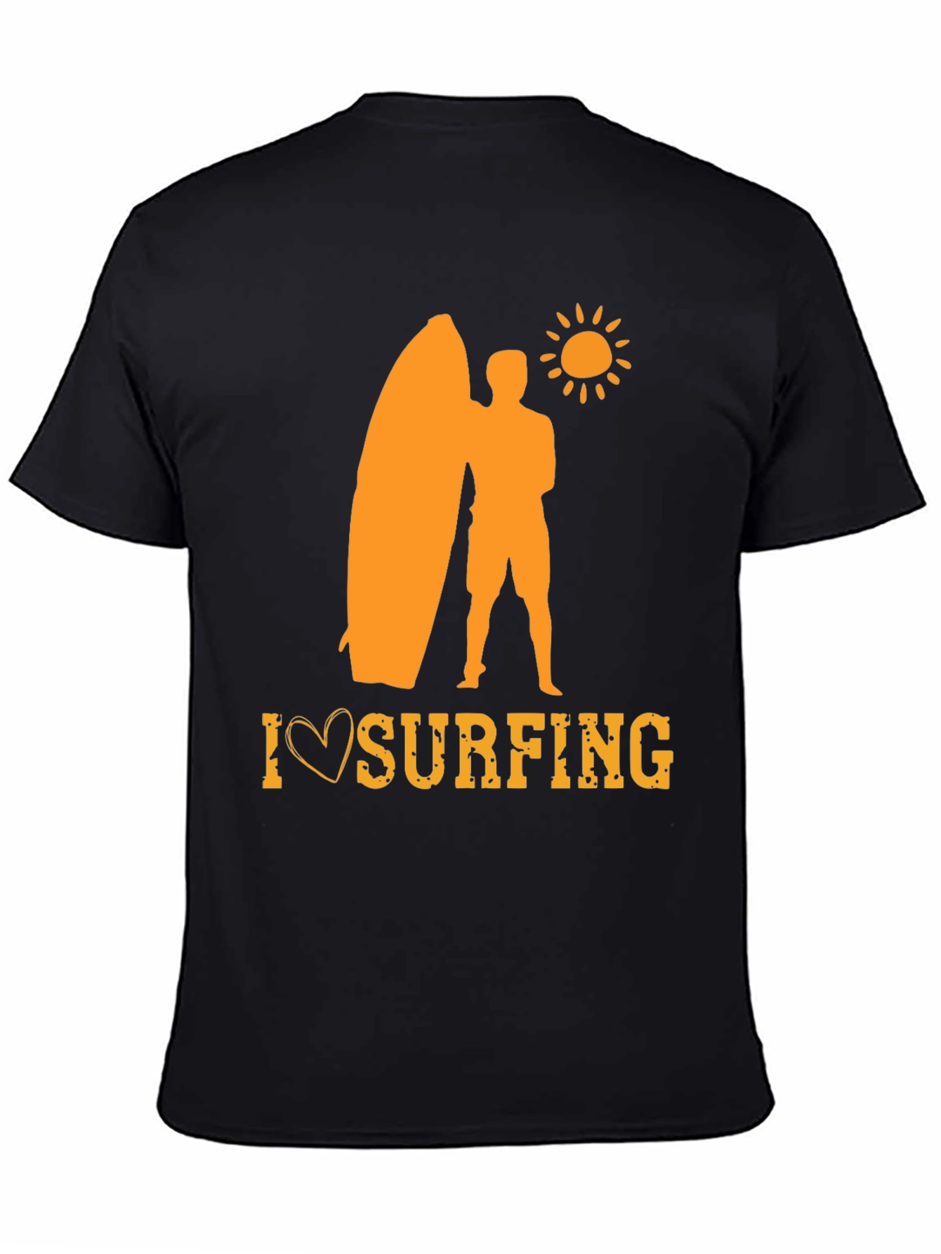 I Love Surfing Graphic Tee - Black