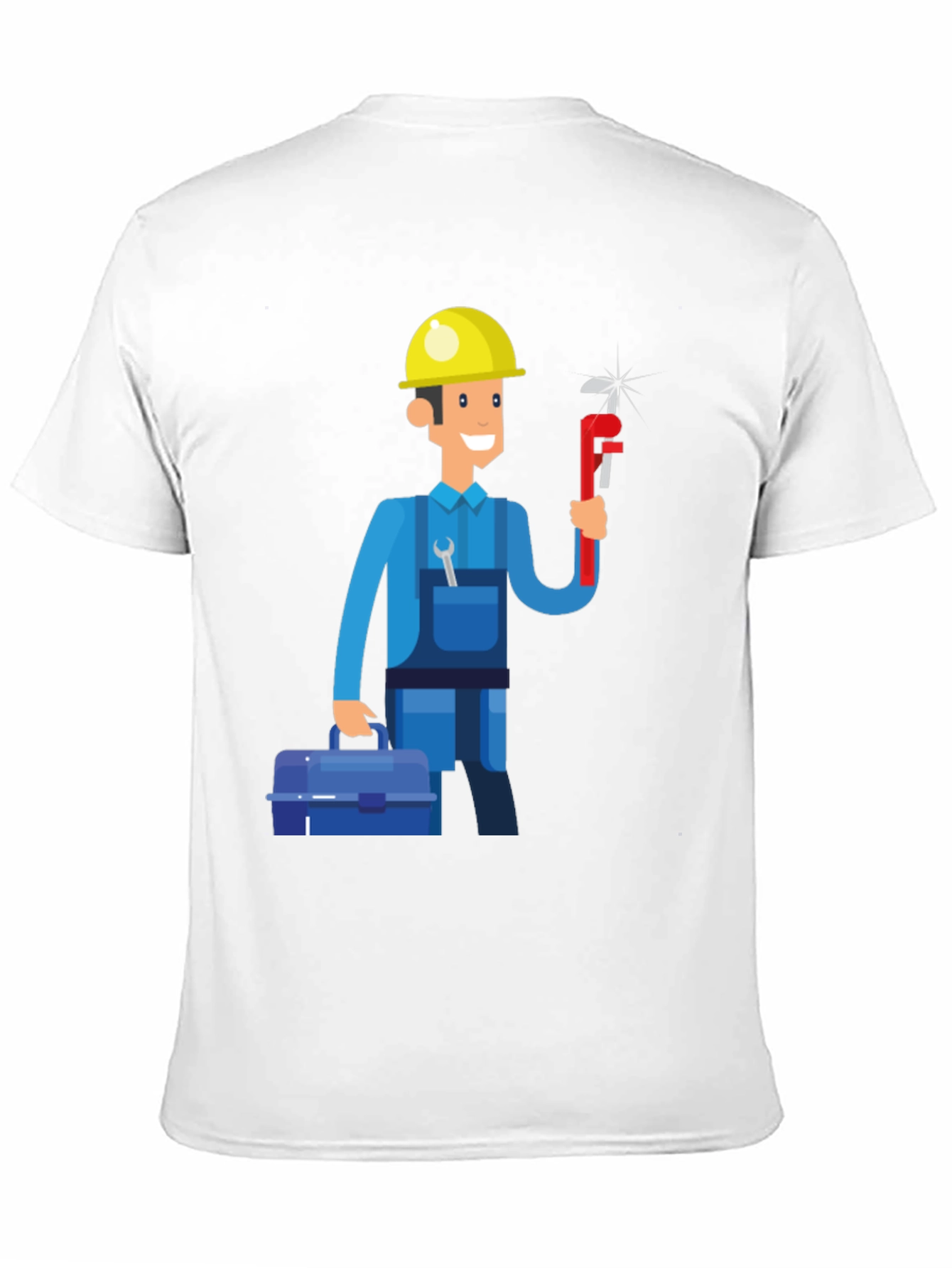 Cartoon Plumber Graphic Tee - Black T-Shirt