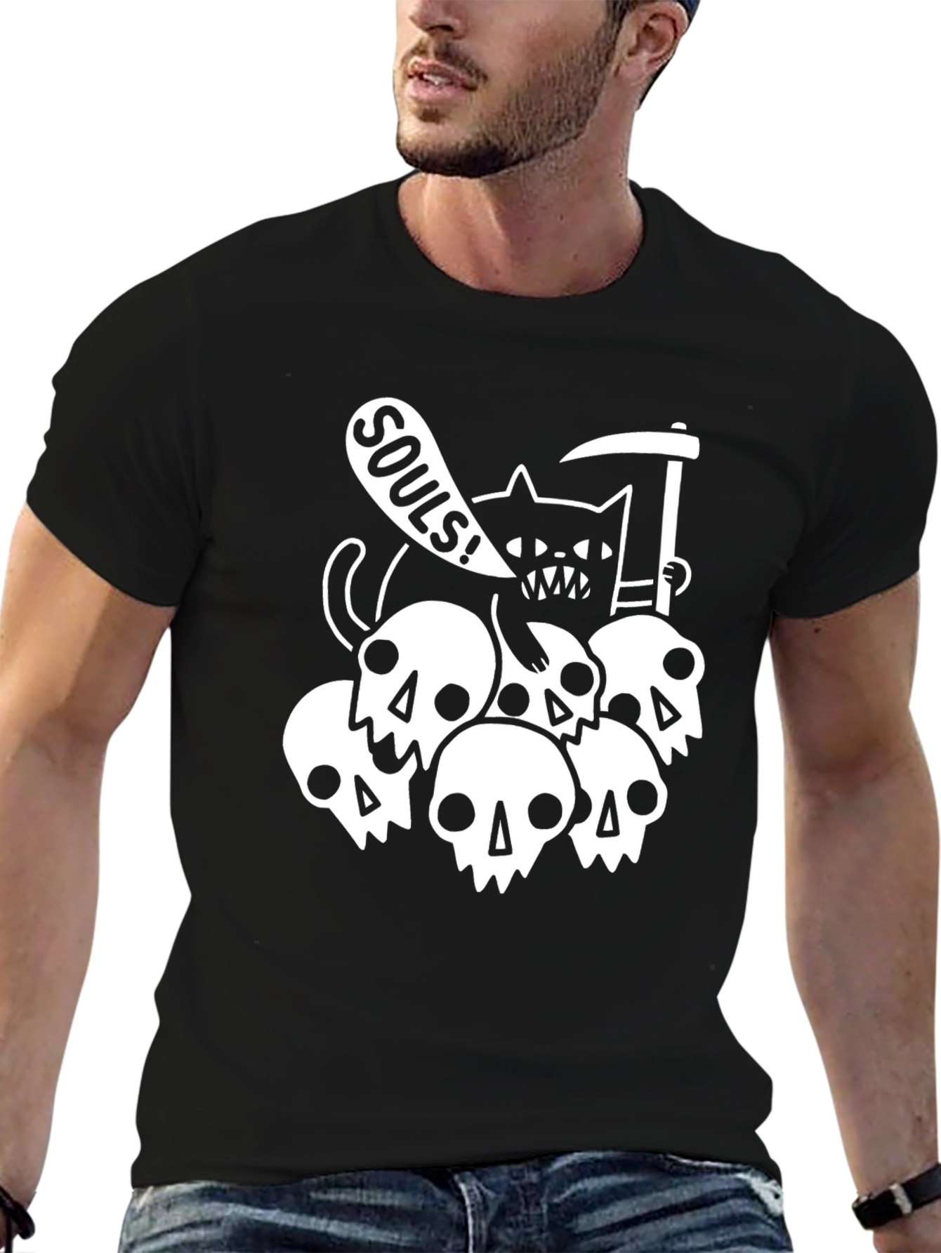 Grim Reaper Cat T-Shirt - Souls Graphic Tee