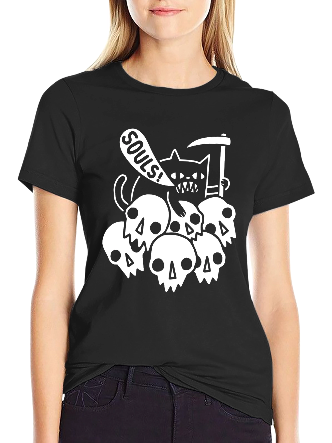 Grim Reaper Cat T-Shirt - Souls Graphic Tee