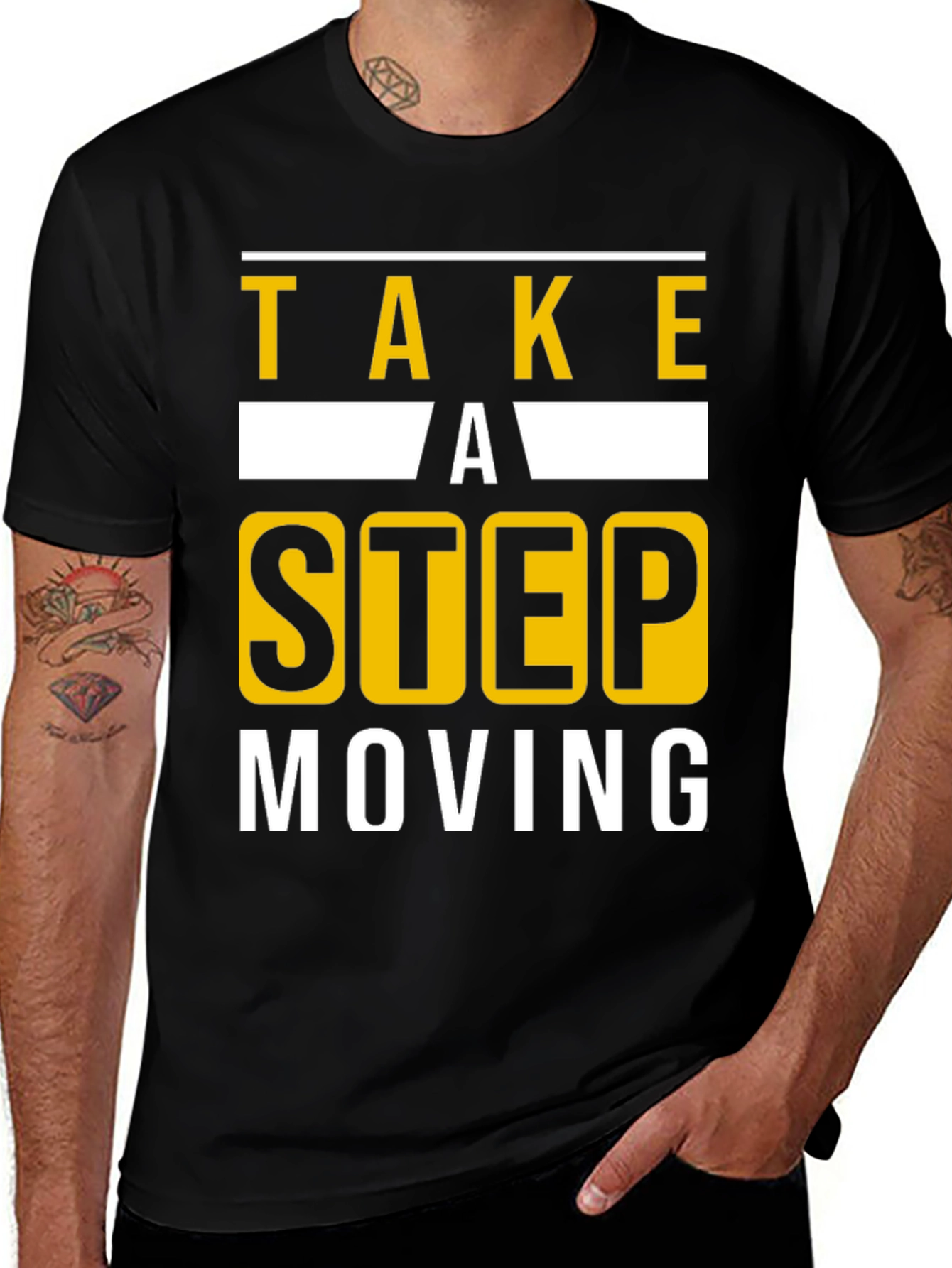 Take A Step Moving T-Shirt - Black