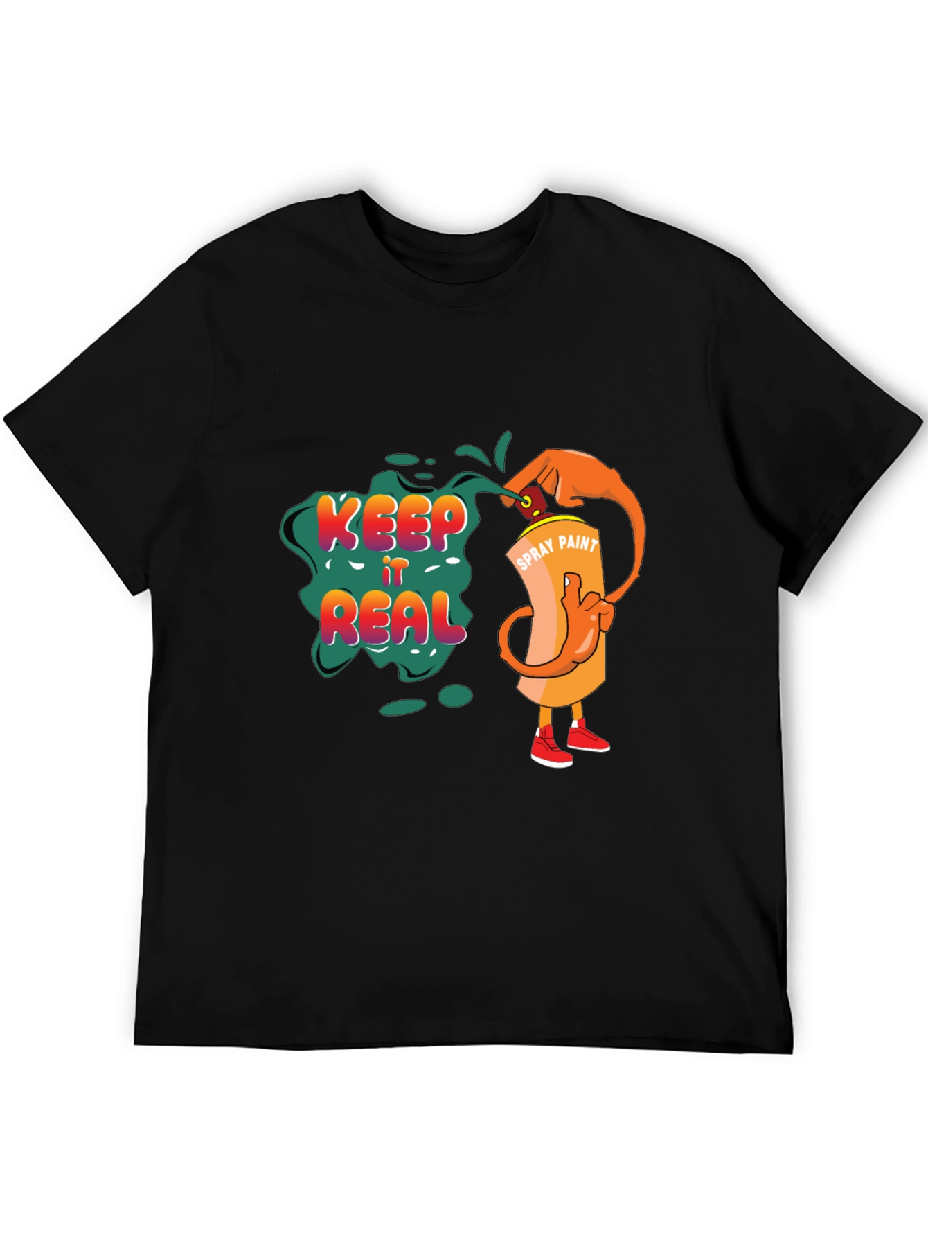 Keep It Real Graphic Tee - Spray Paint Design