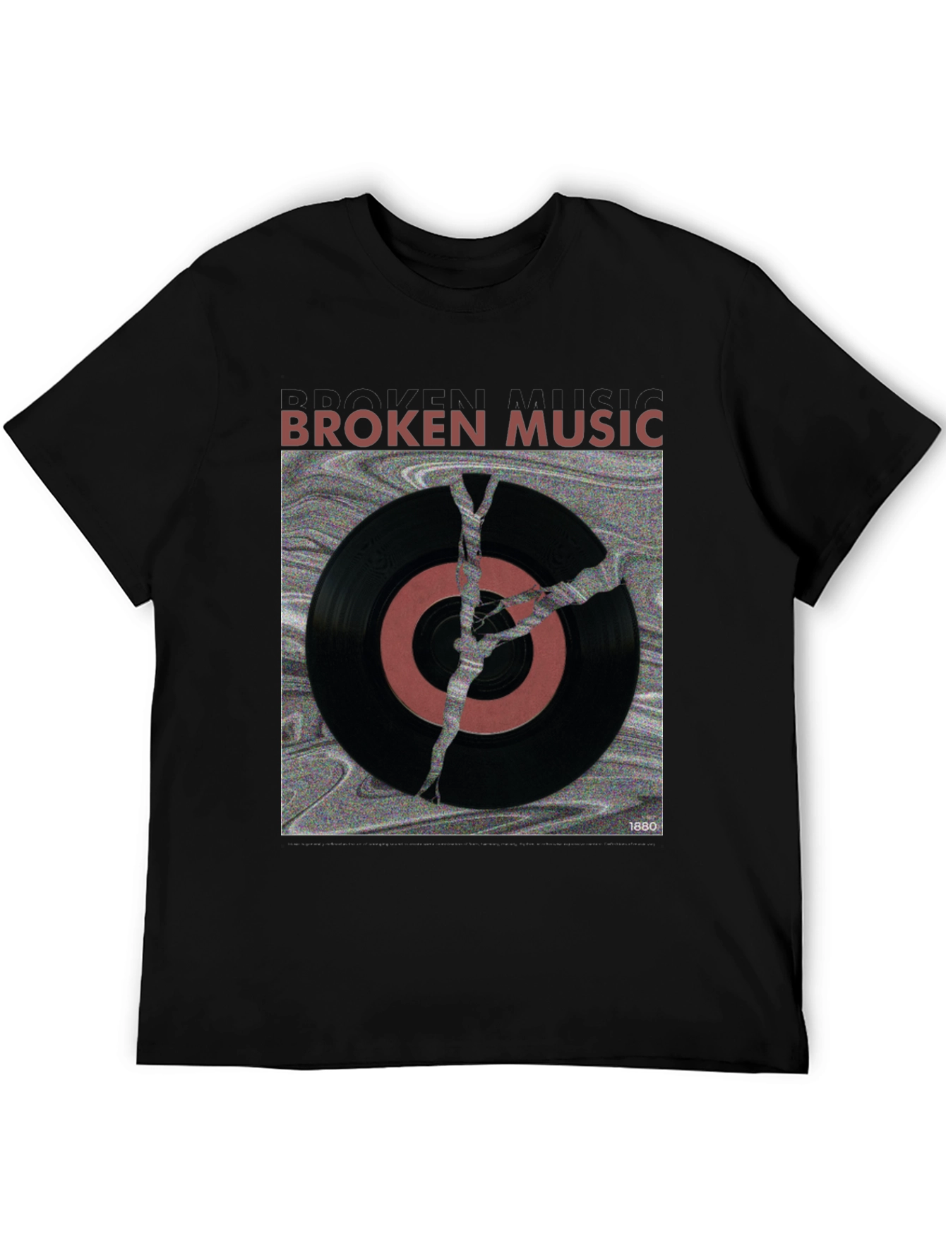 Broken Music Vinyl Record Graphic T-Shirt