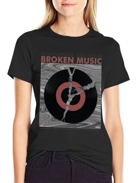Broken Music Vinyl Record Graphic T-Shirt