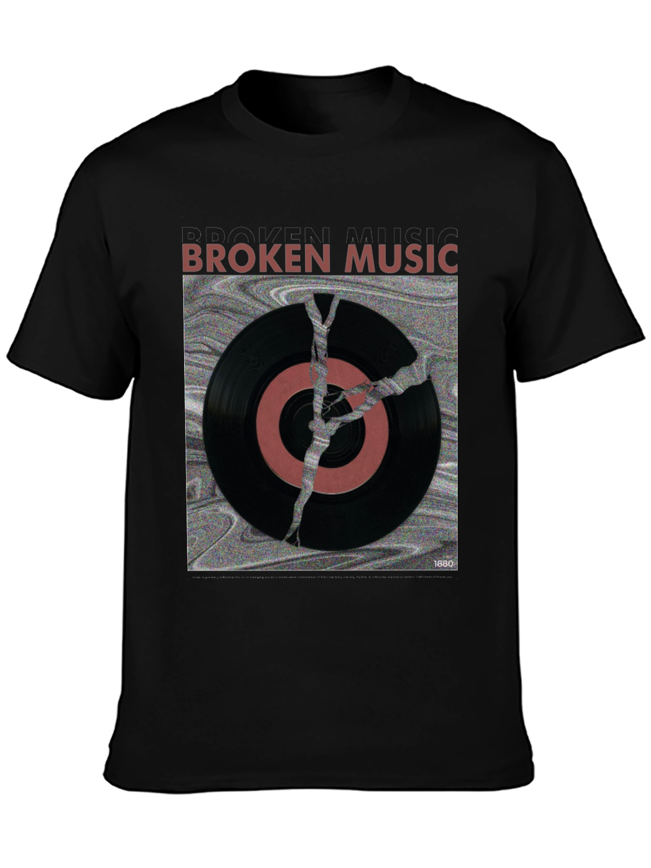 Broken Music Vinyl Record Graphic T-Shirt