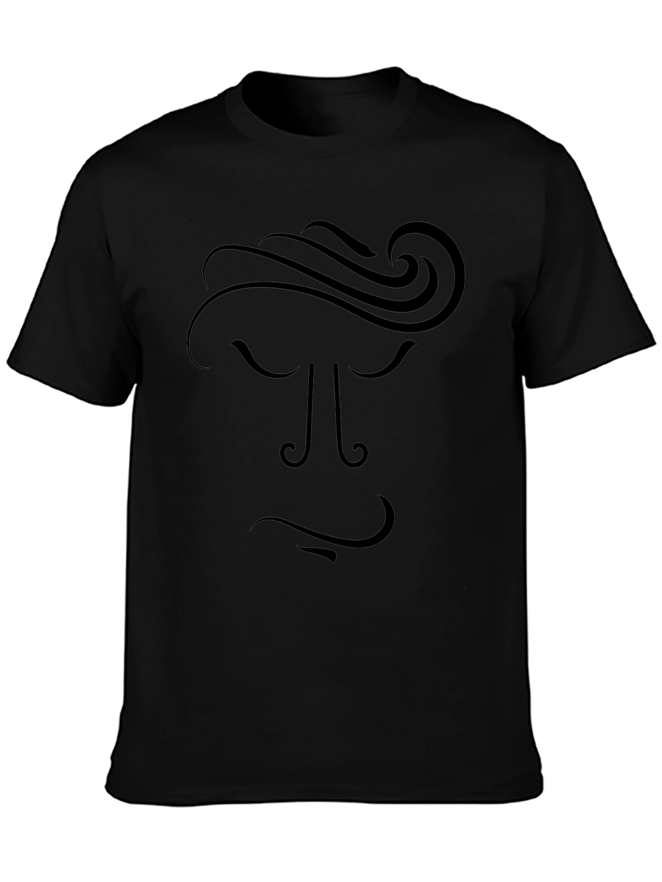 Abstract Face Graphic Tee - Black