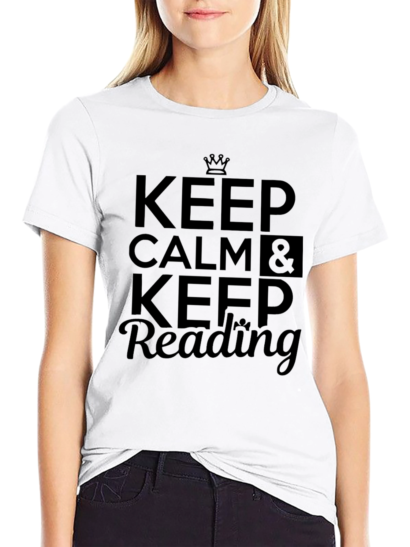 Keep Calm and Keep Reading Black T-Shirt