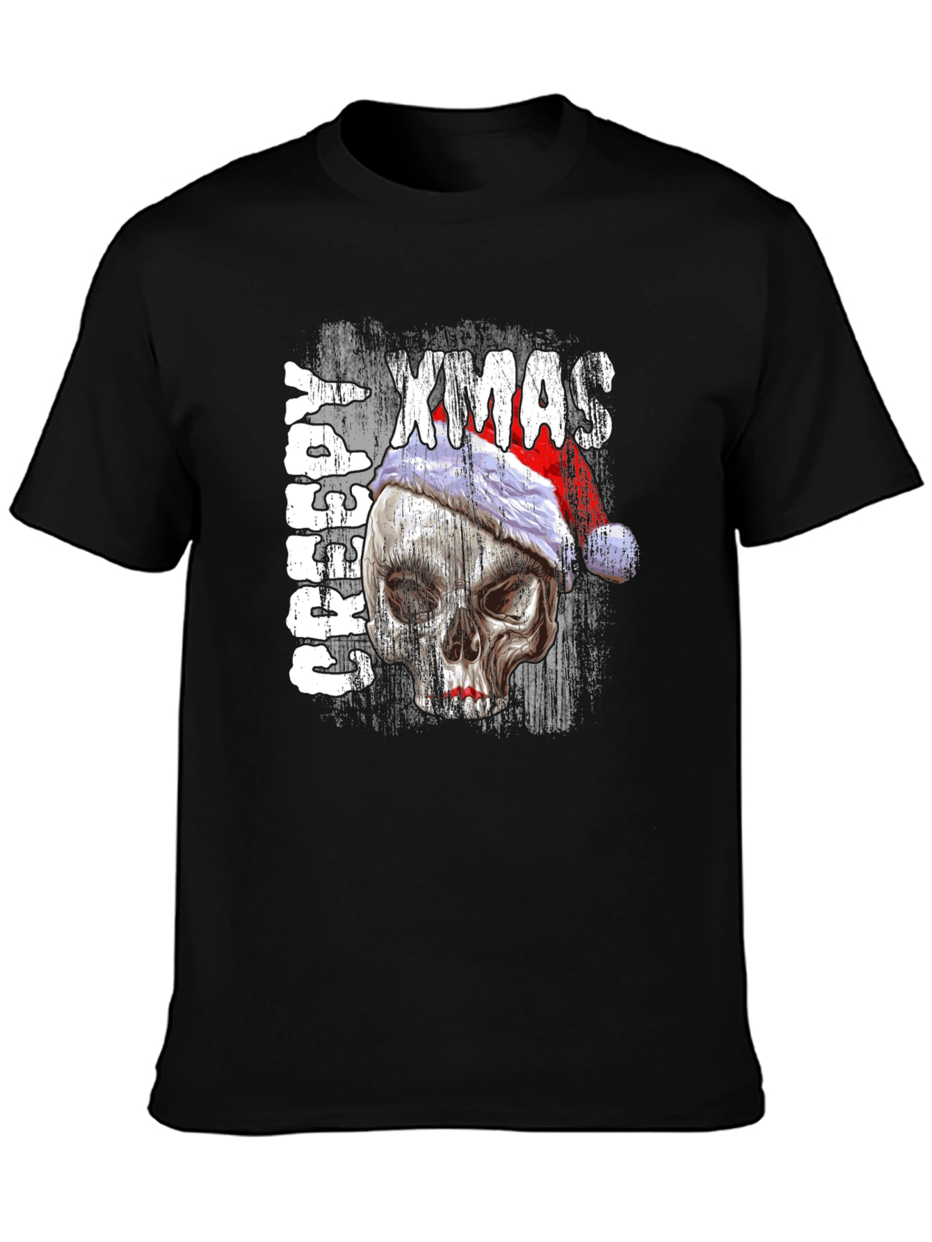 Creepy Xmas Skull T-Shirt - Holiday Horror