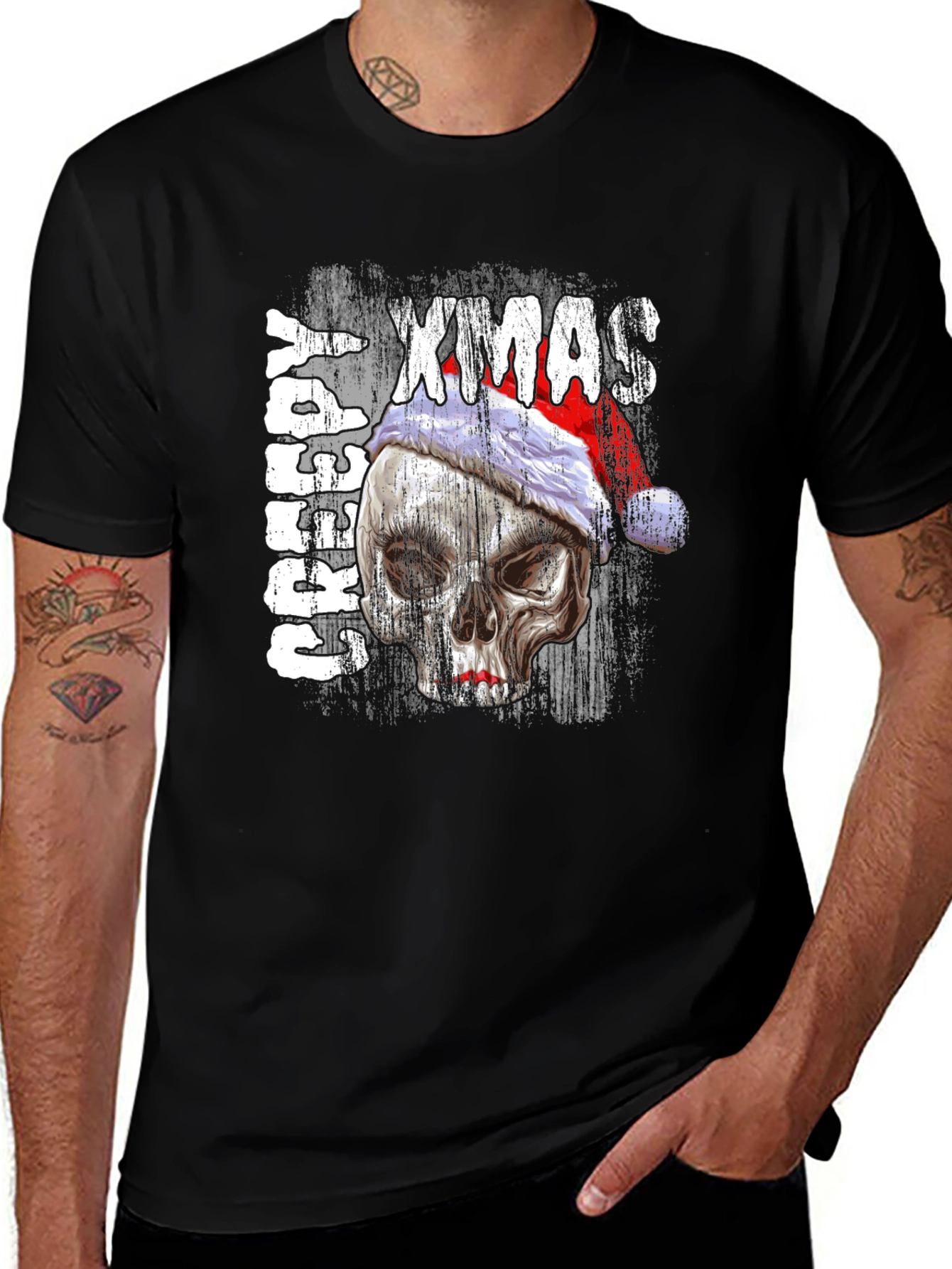 Creepy Xmas Skull T-Shirt - Holiday Horror