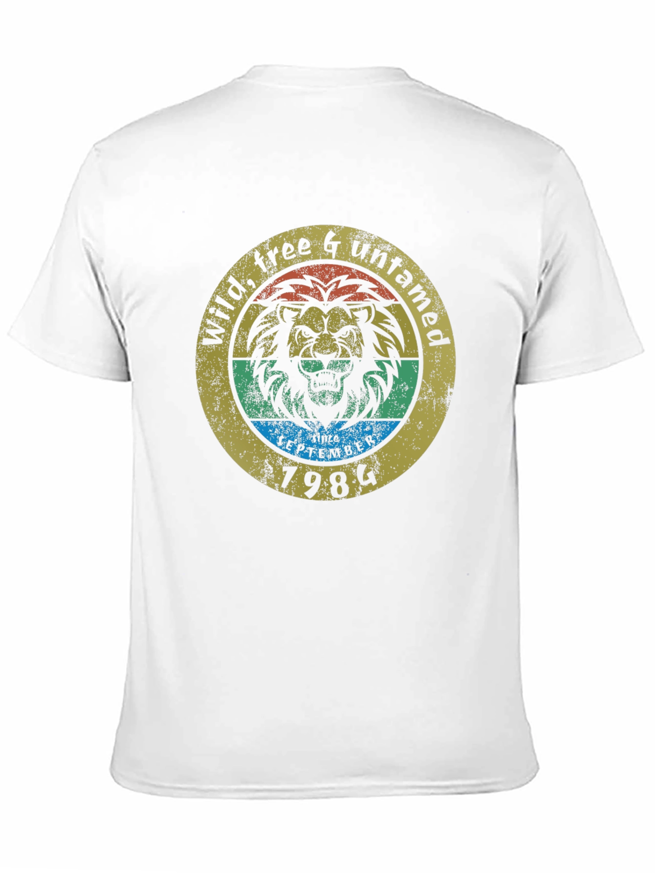 Wild Lion Untamed Graphic Tee - Retro Style
