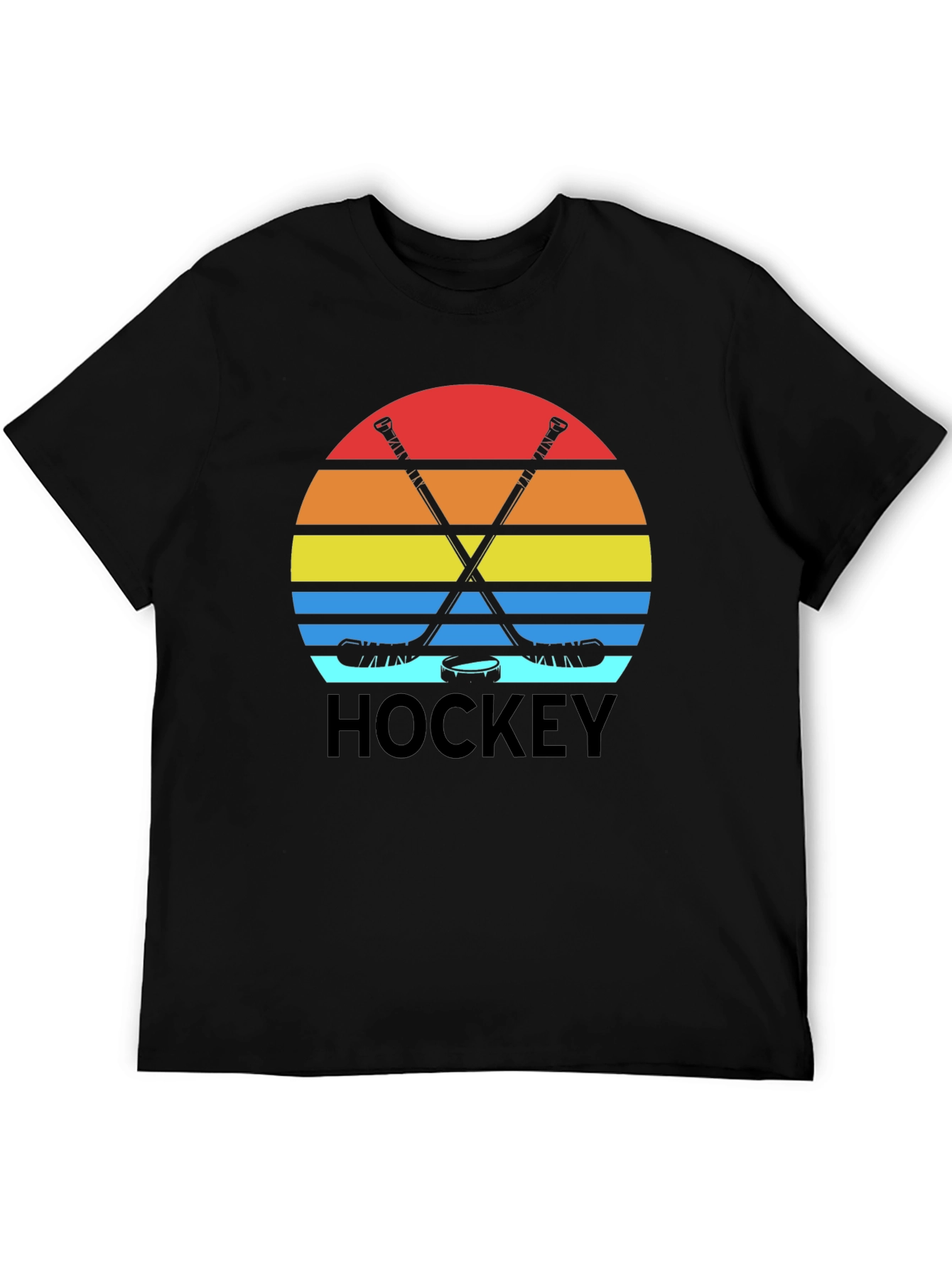Retro Hockey Sunset Graphic T-Shirt