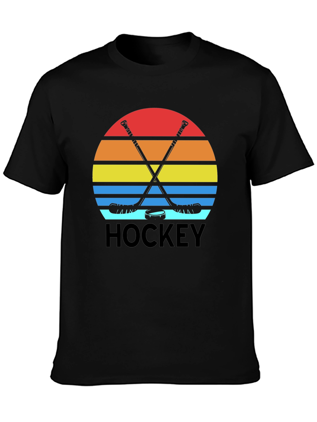 Retro Hockey Sunset Graphic T-Shirt