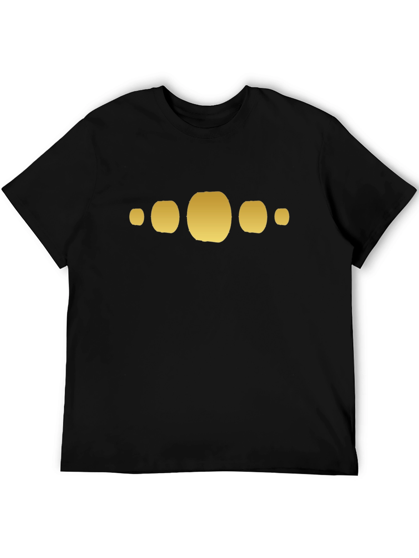 Geometric Gold Graphic Black T-Shirt