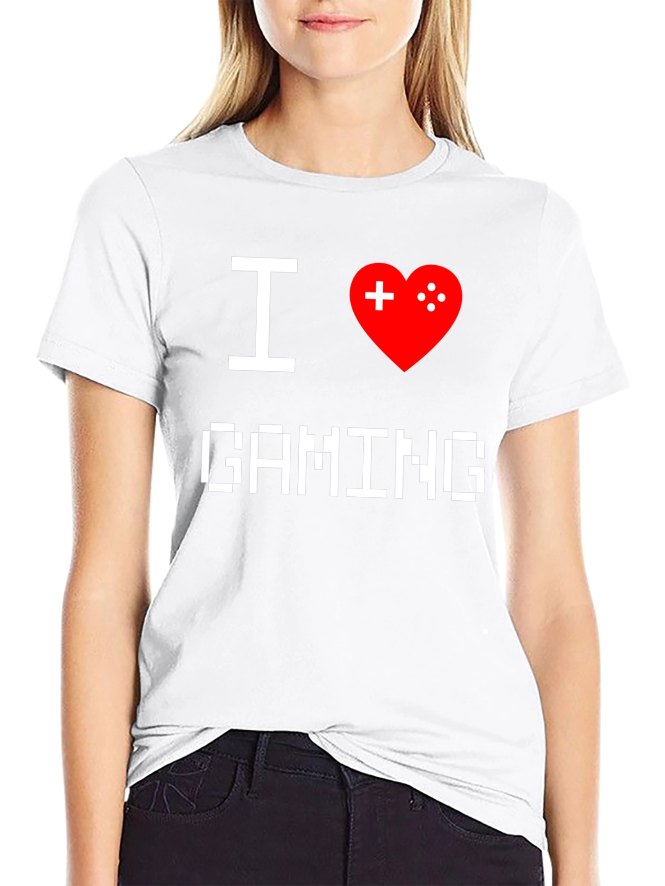 I Love Gaming T-Shirt - Pixel Heart Gamer Tee