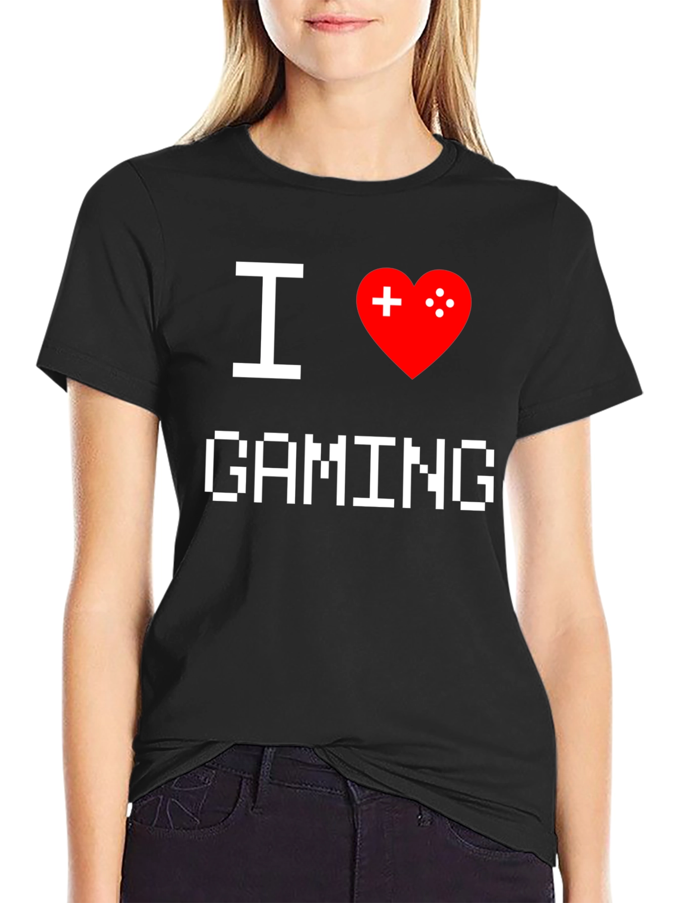 I Love Gaming T-Shirt - Pixel Heart Gamer Tee