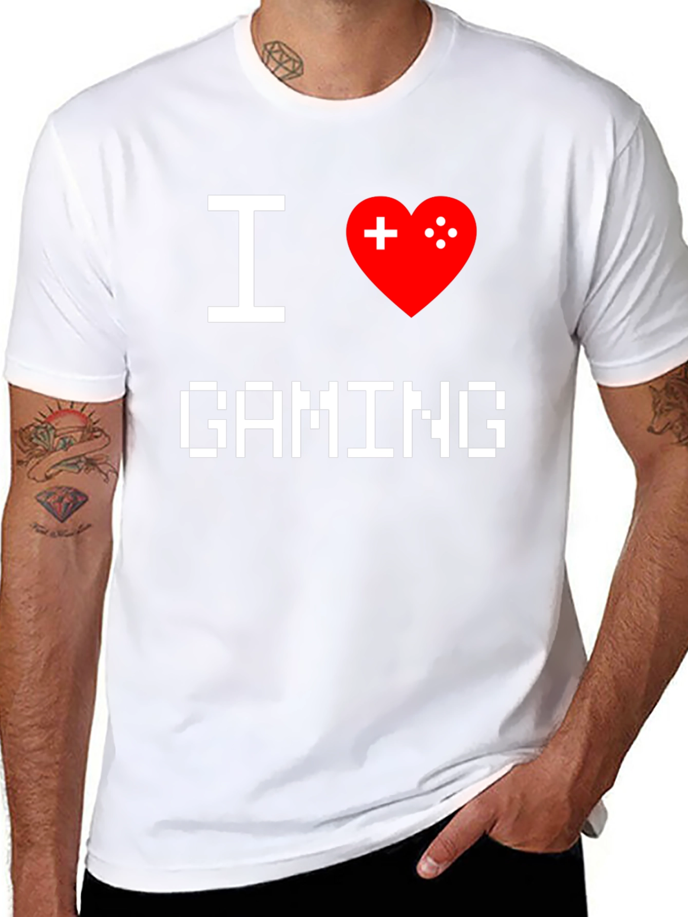I Love Gaming T-Shirt - Pixel Heart Gamer Tee