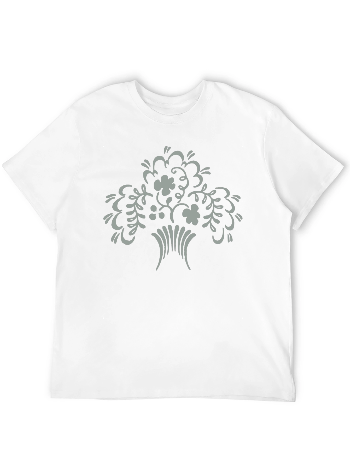 Black Tee with Floral Tree Graphic Print