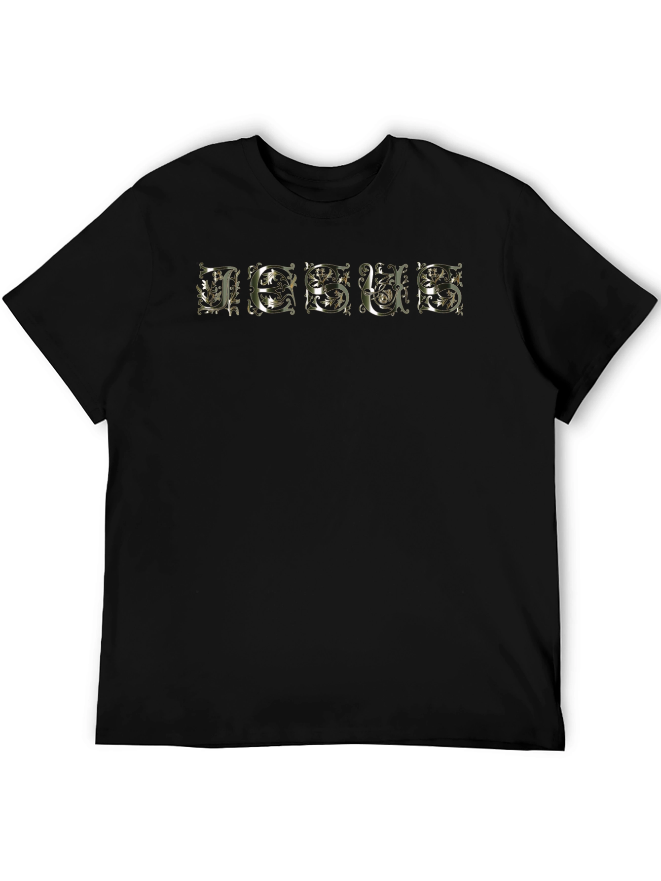 Jesus Ornate Lettering Black T-Shirt