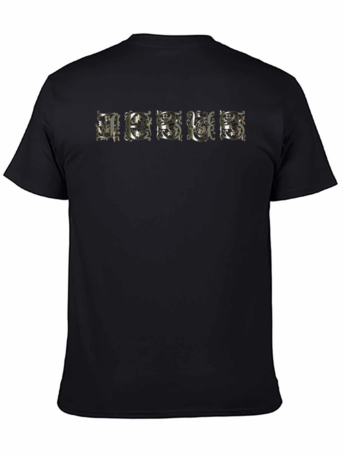 Jesus Ornate Lettering Black T-Shirt