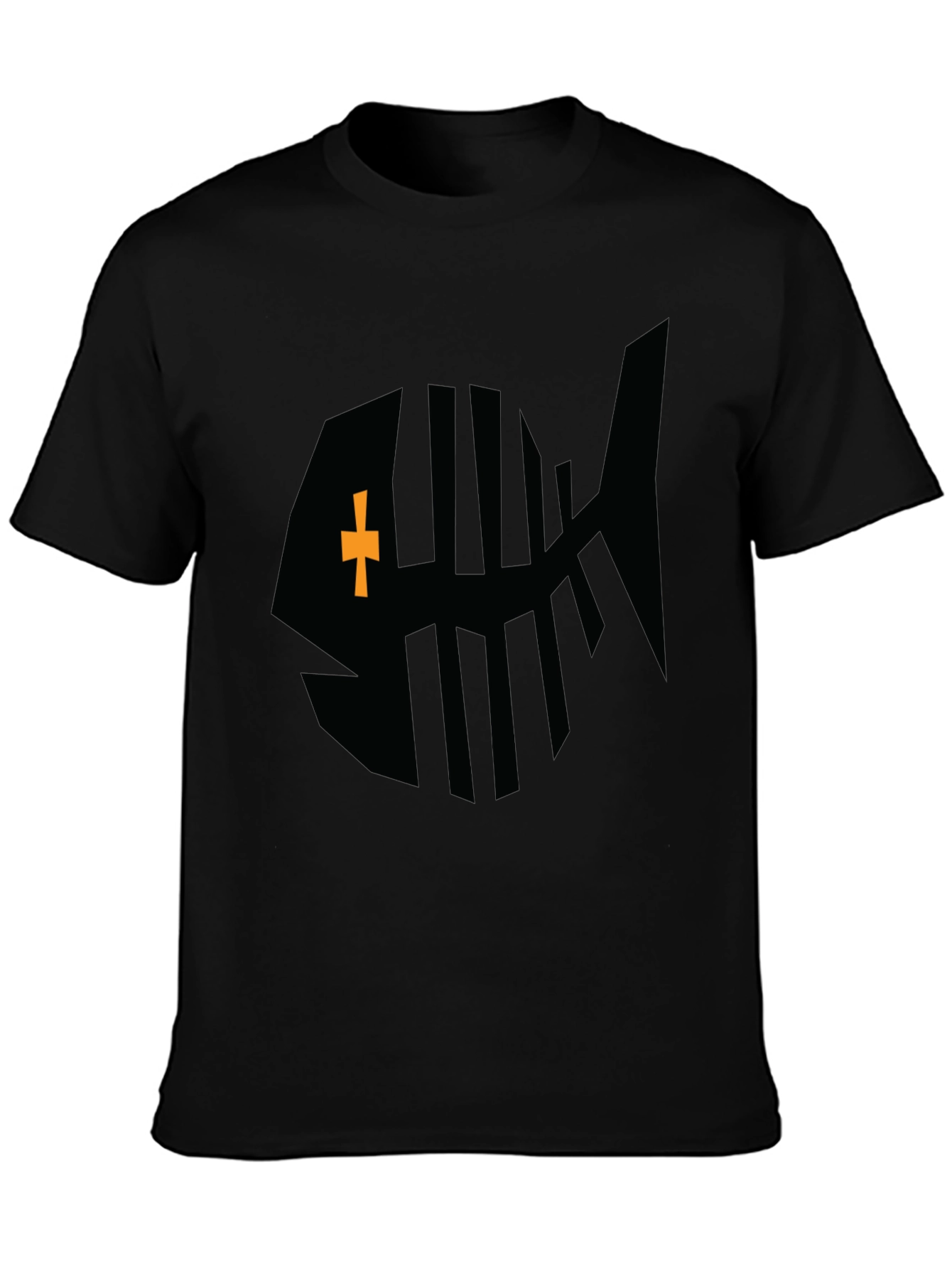 Black Fishbone Graphic Tee - Stylish Casual Wear