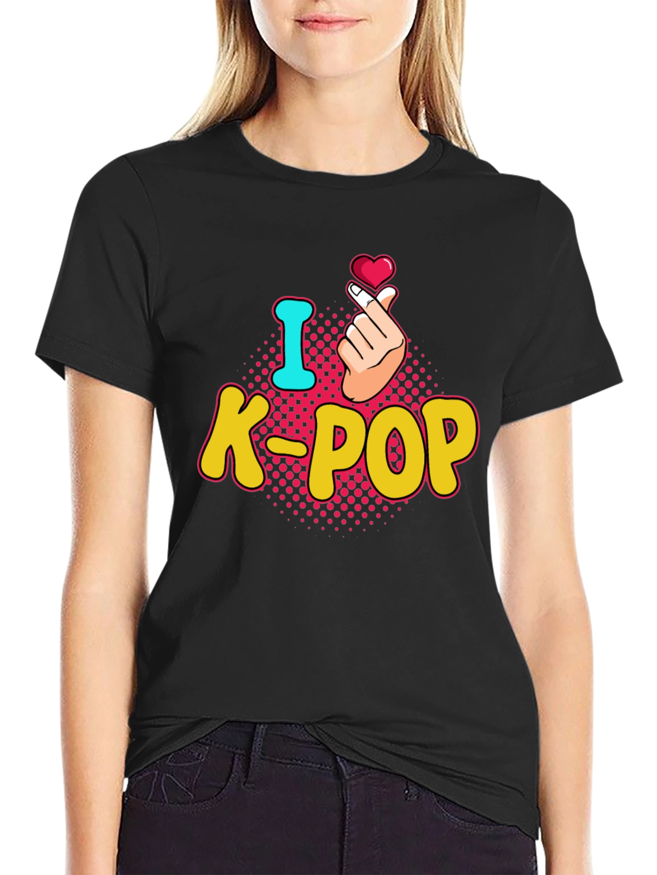 I Heart K-Pop T-Shirt - Finger Heart Design