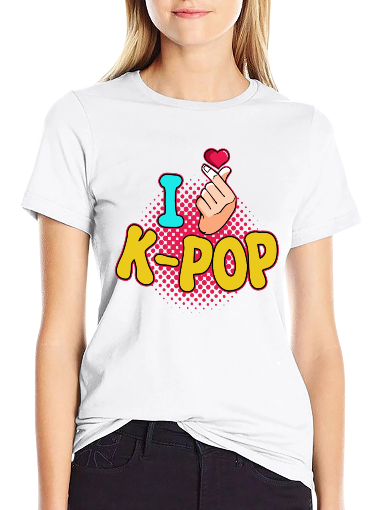 I Heart K-Pop T-Shirt - Finger Heart Design