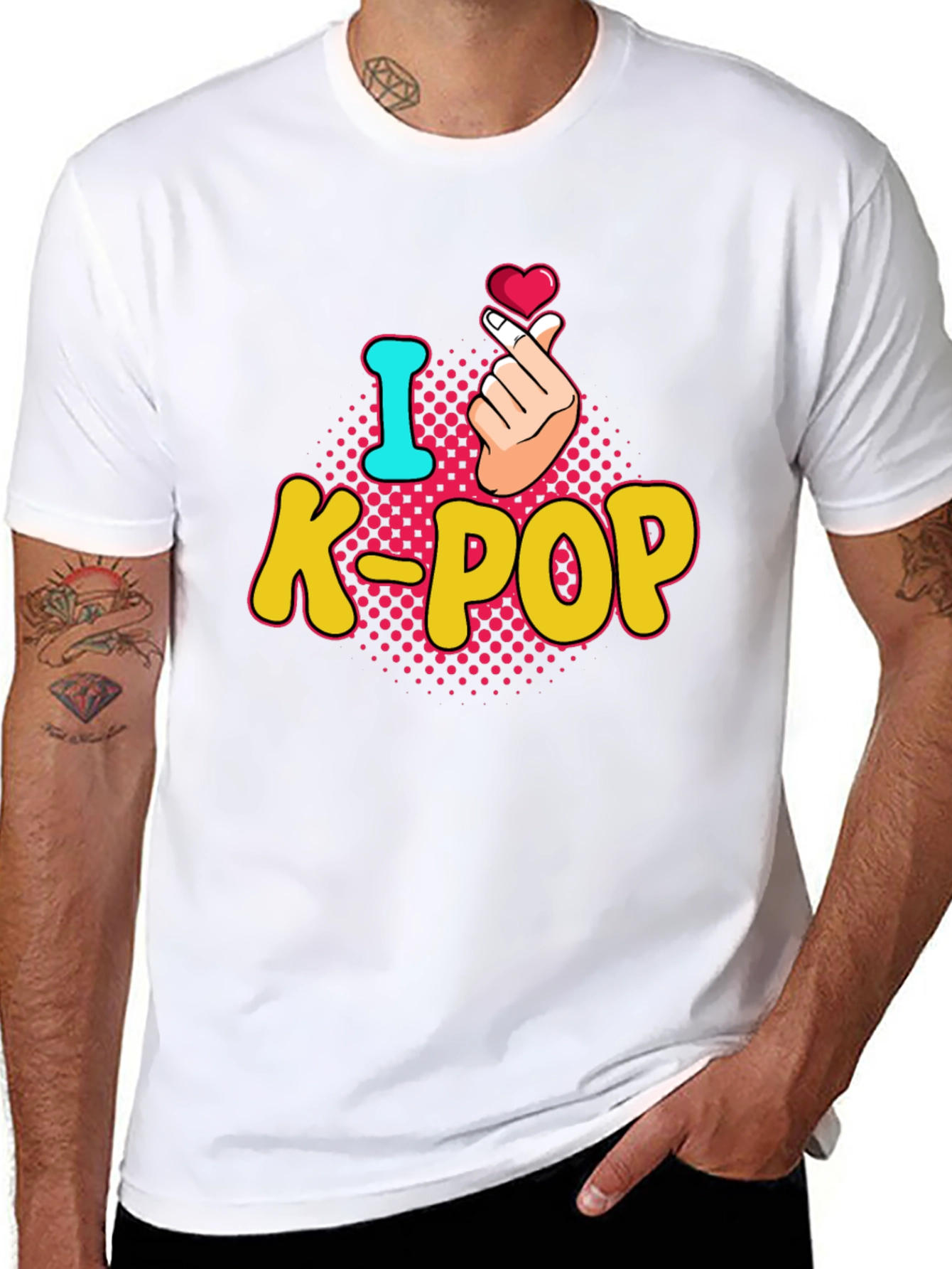 I Heart K-Pop T-Shirt - Finger Heart Design
