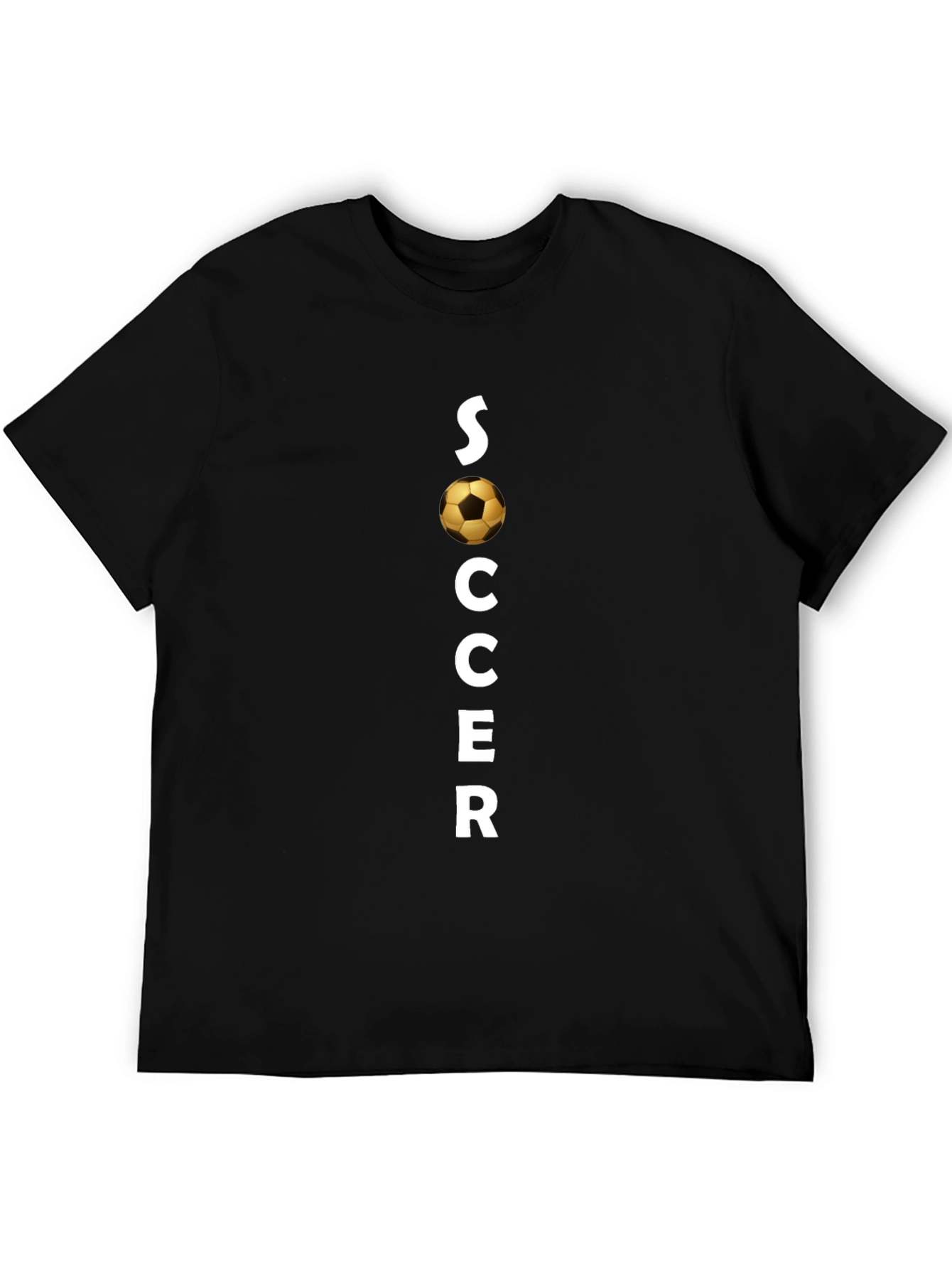 Soccer Graphic Tee - Black Cotton T-Shirt