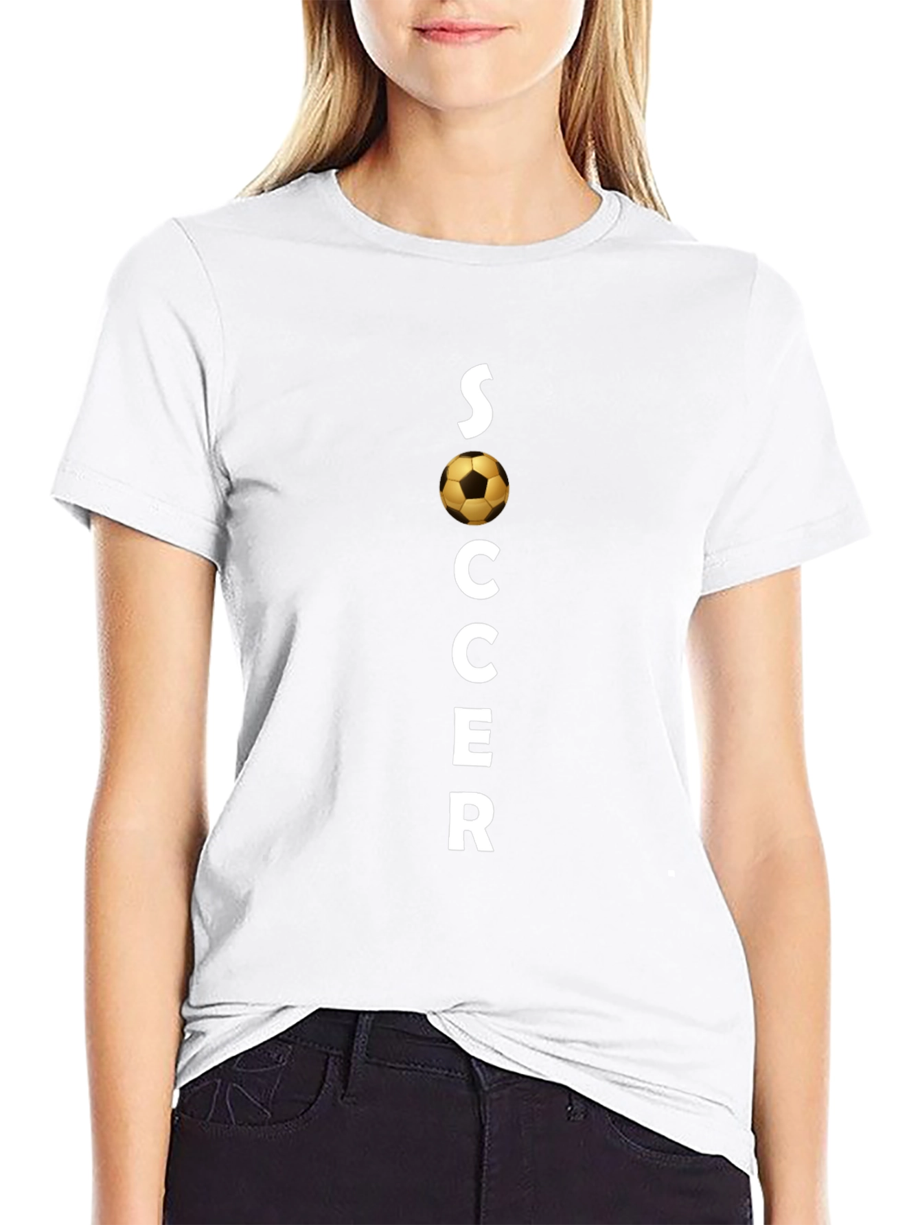 Soccer Graphic Tee - Black Cotton T-Shirt