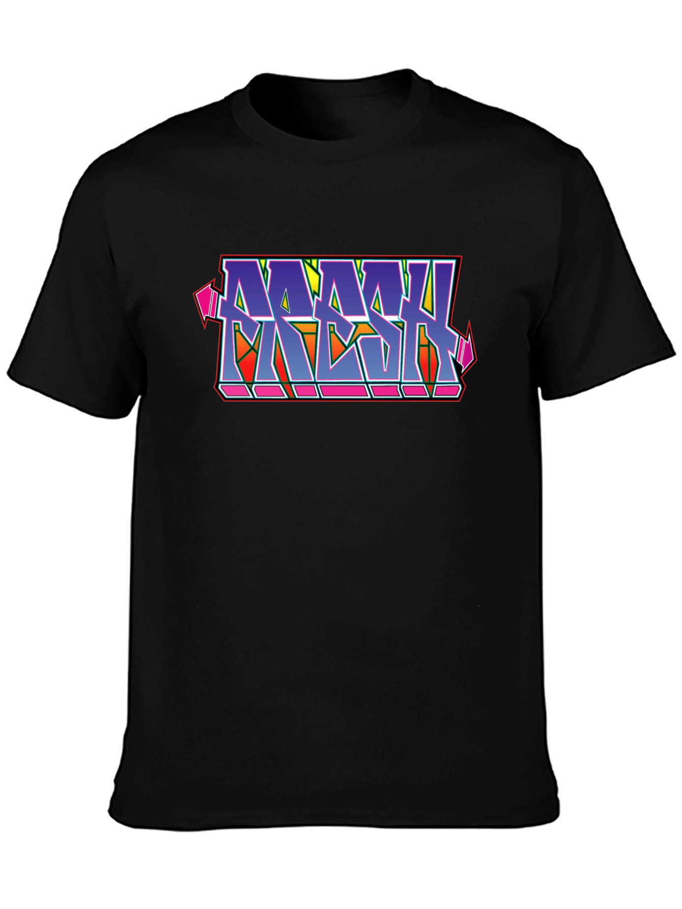 MASH Graffiti Style Black Cotton Graphic T-Shirt