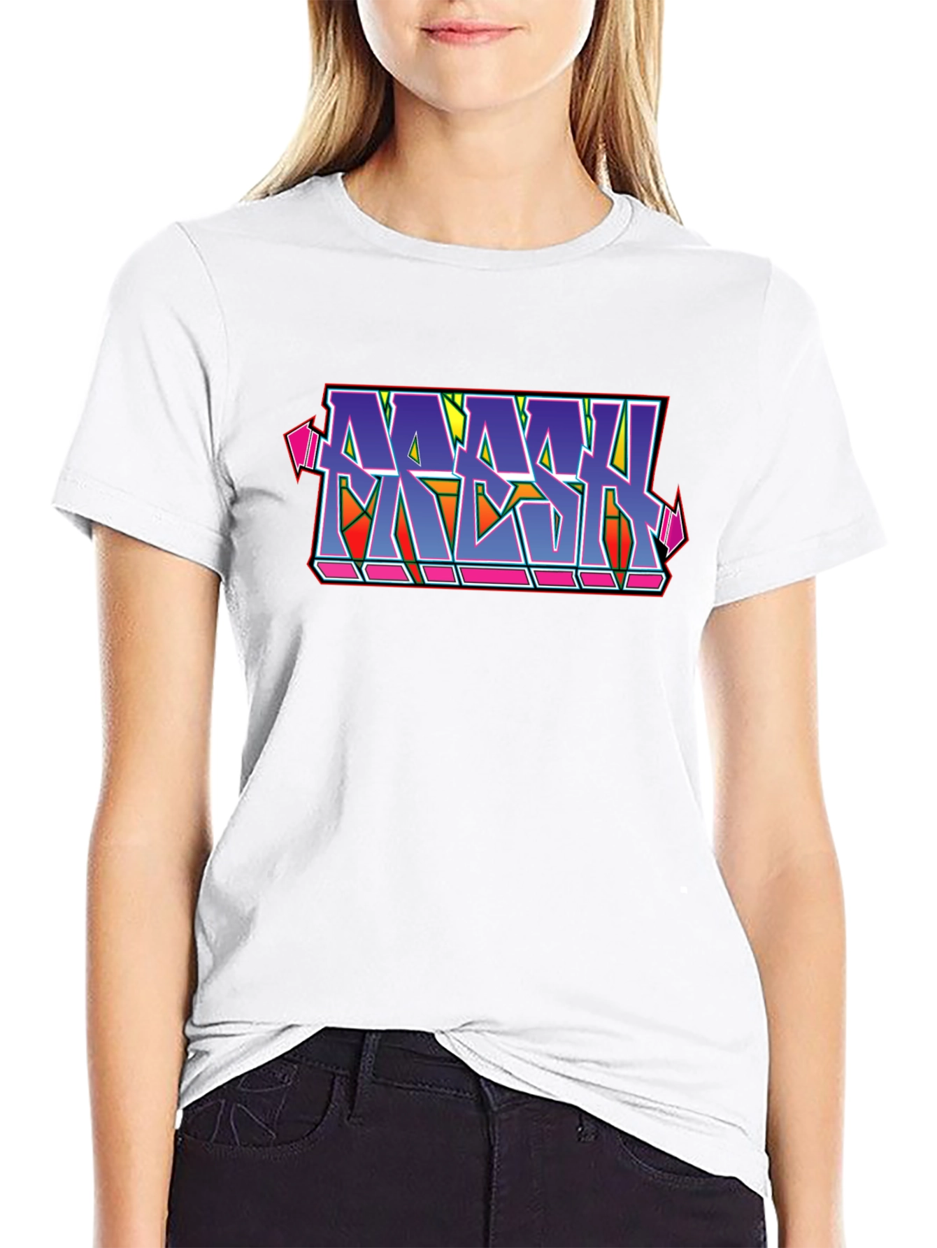 MASH Graffiti Style Black Cotton Graphic T-Shirt