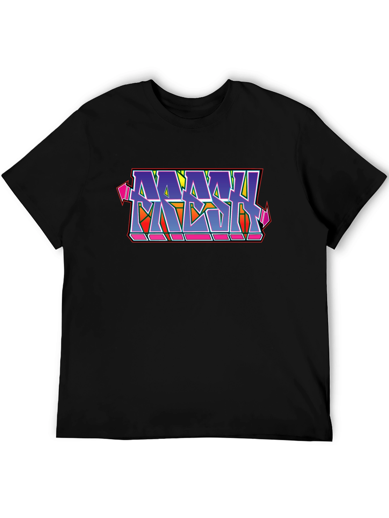 MASH Graffiti Style Black Cotton Graphic T-Shirt