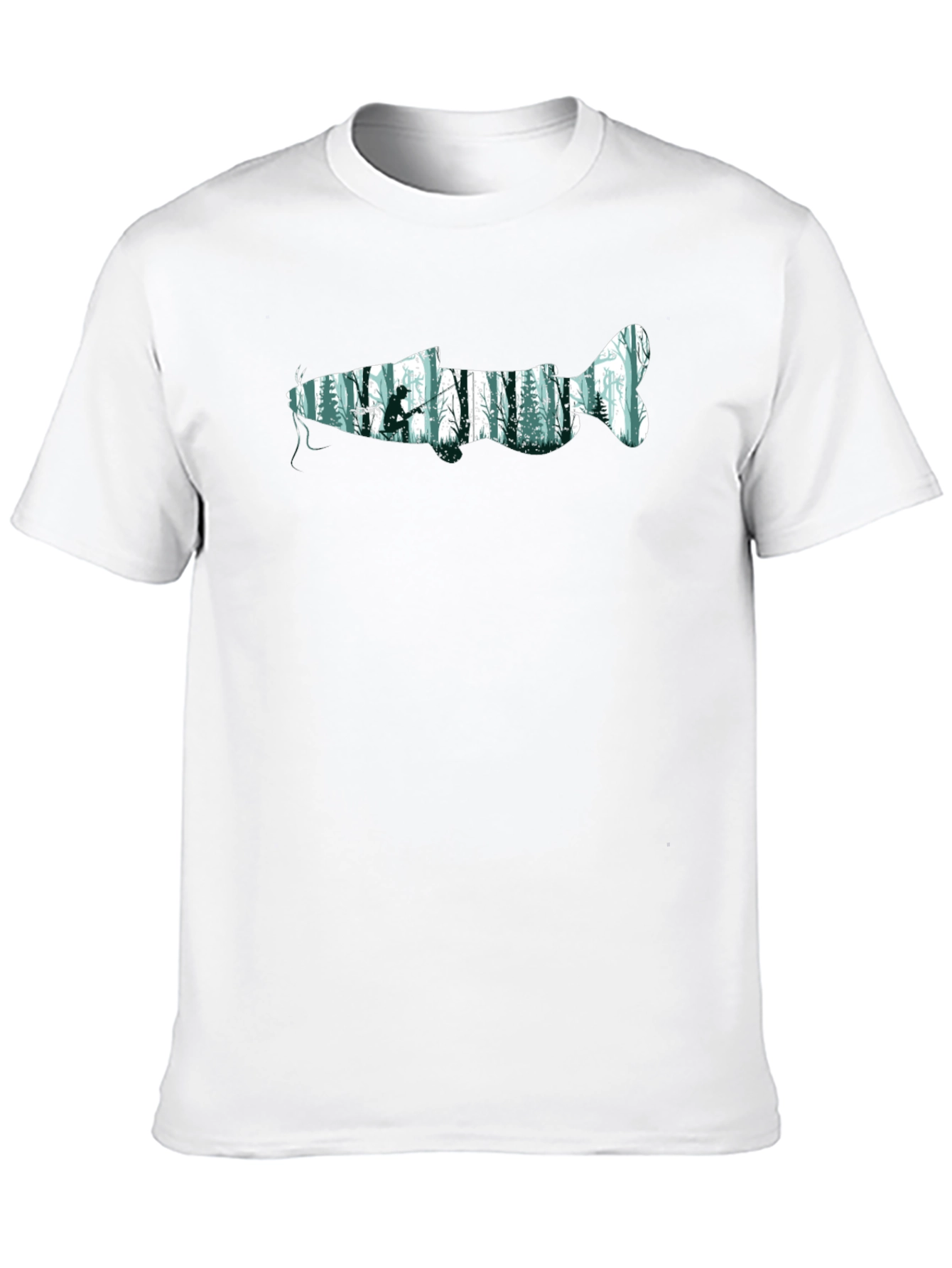 Nature Fish Graphic Tee - Black Cotton Blend