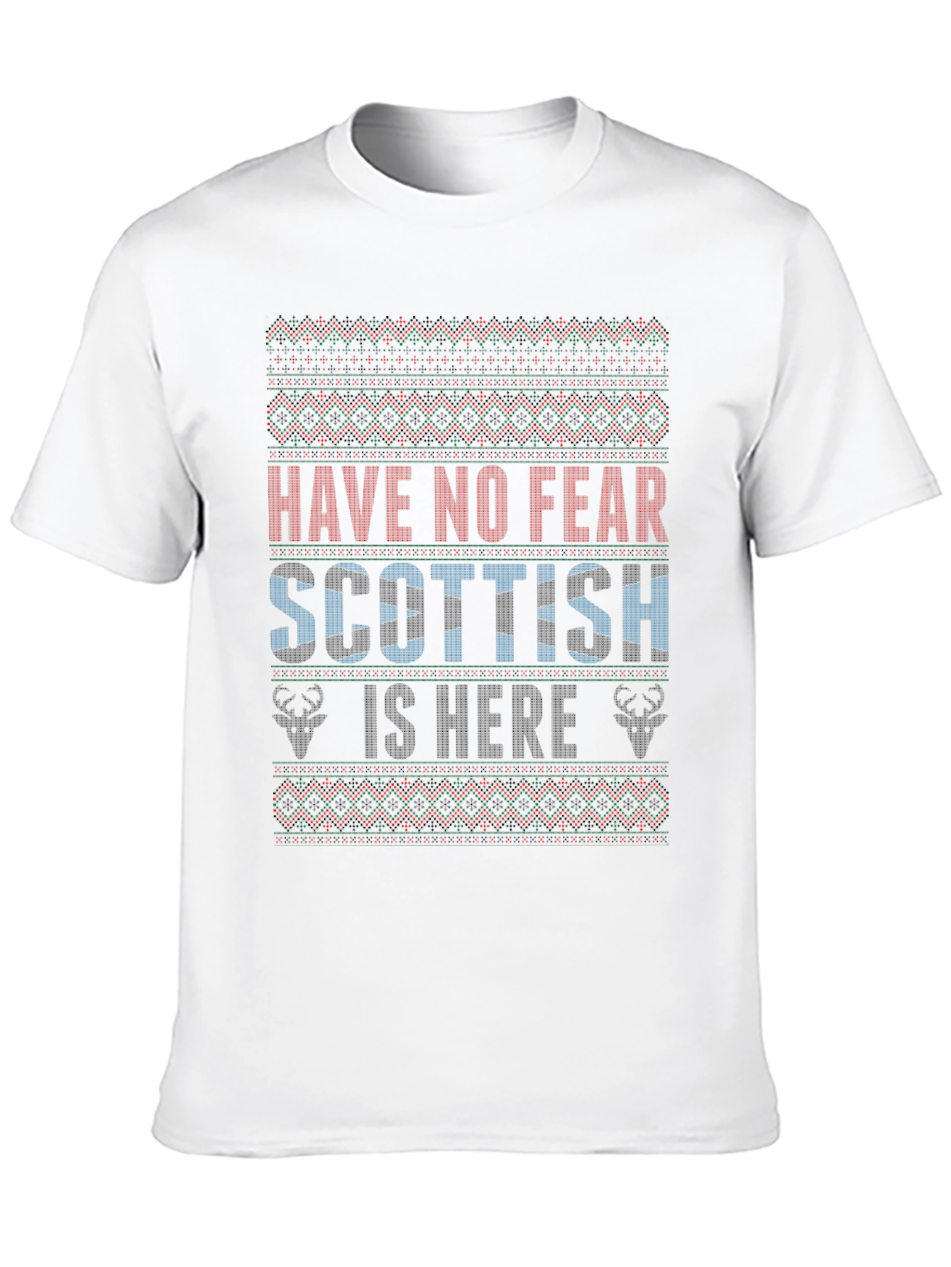 Scottish Is Here Christmas Sweater Style T-Shirt