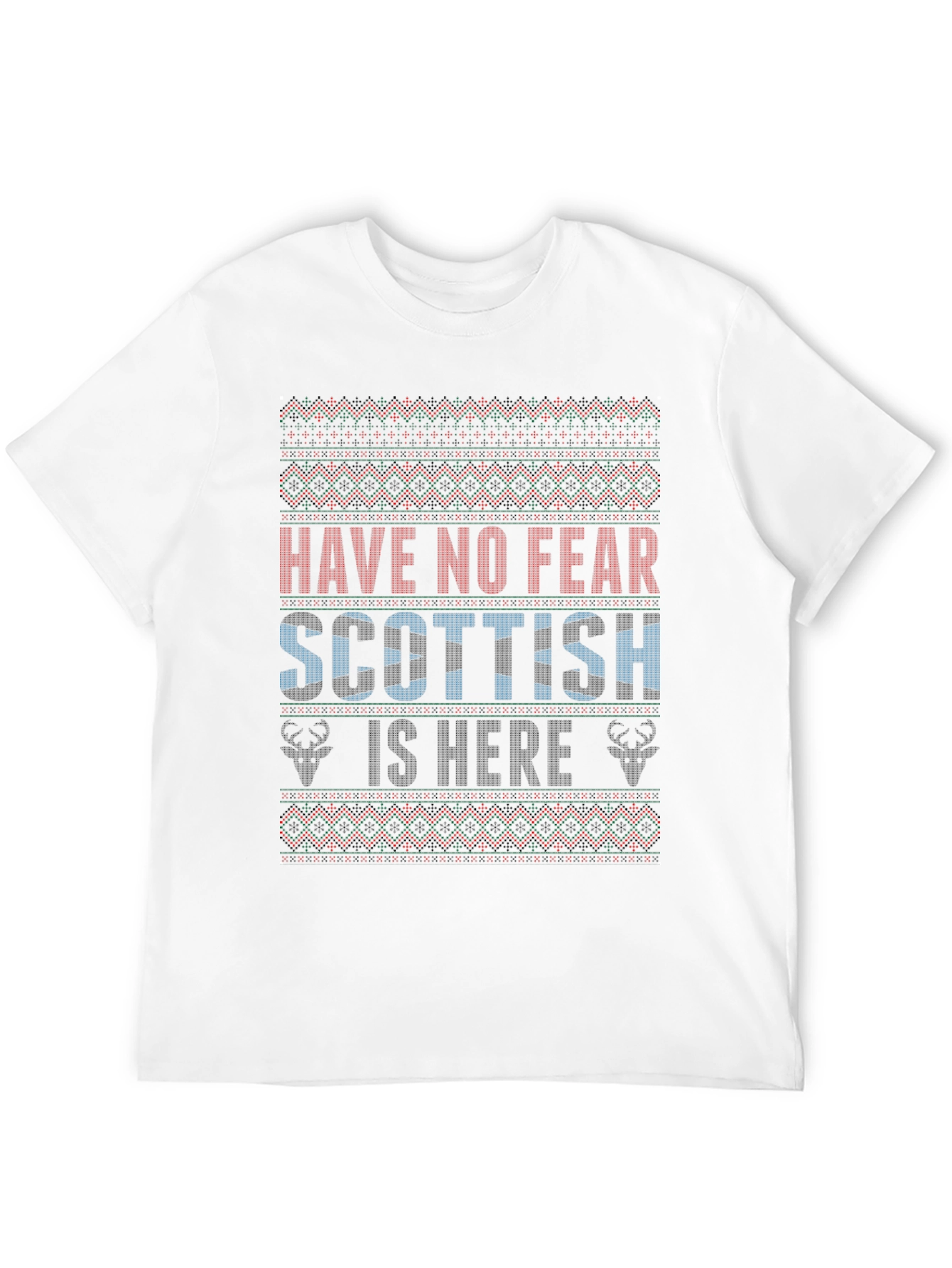 Scottish Is Here Christmas Sweater Style T-Shirt