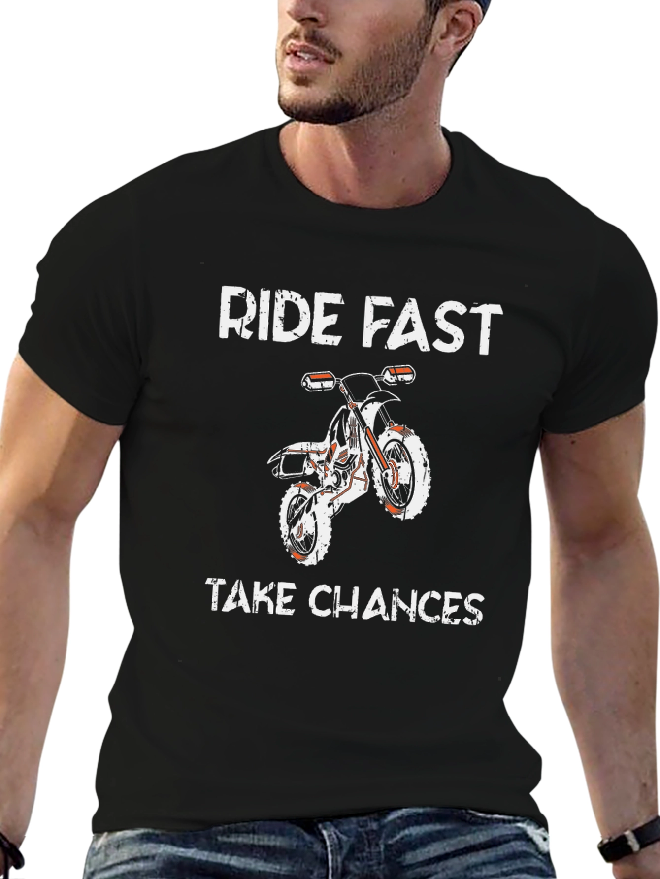 Ride Fast Take Chances Graphic Tee - Biker Style