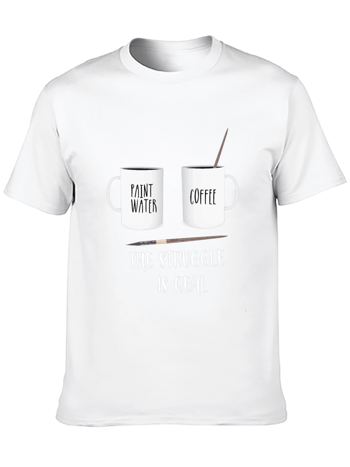 Artists Struggle T-Shirt: Paint Water vs Coffee Funny Tee