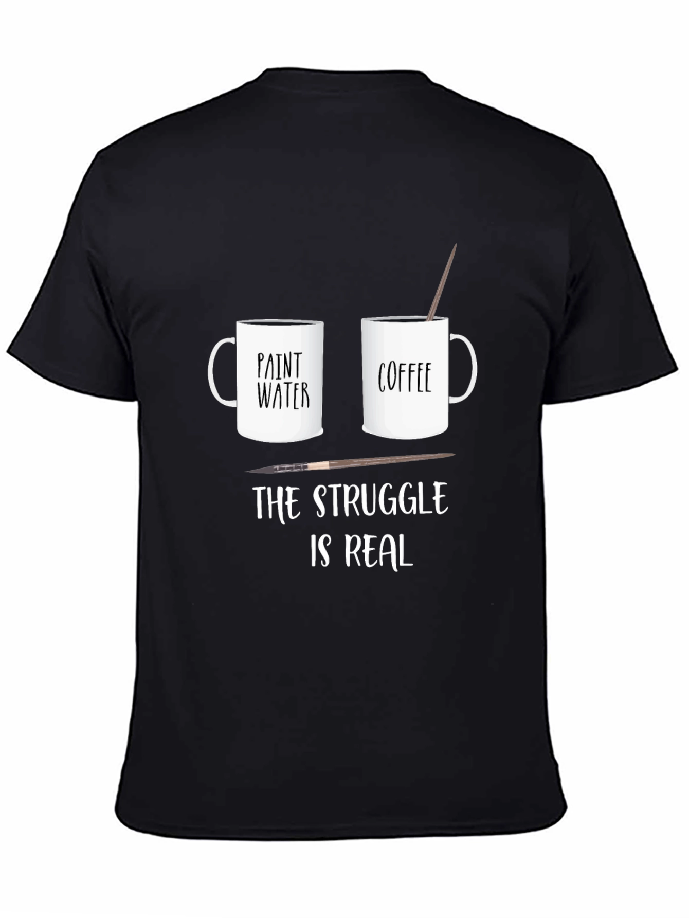 Artists Struggle T-Shirt: Paint Water vs Coffee Funny Tee